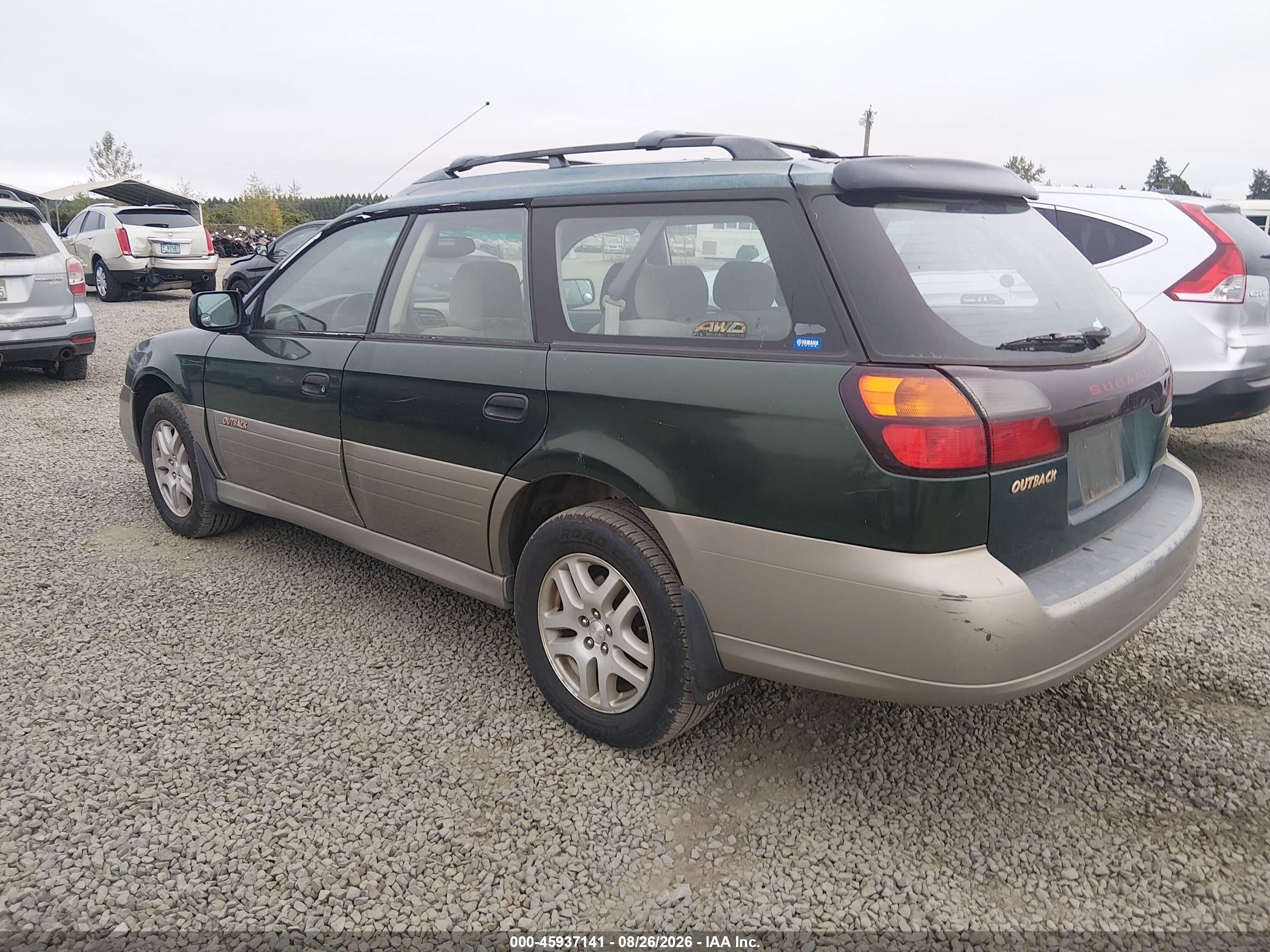2001 Subaru Outback   Green vin: 4S3BH675417608439