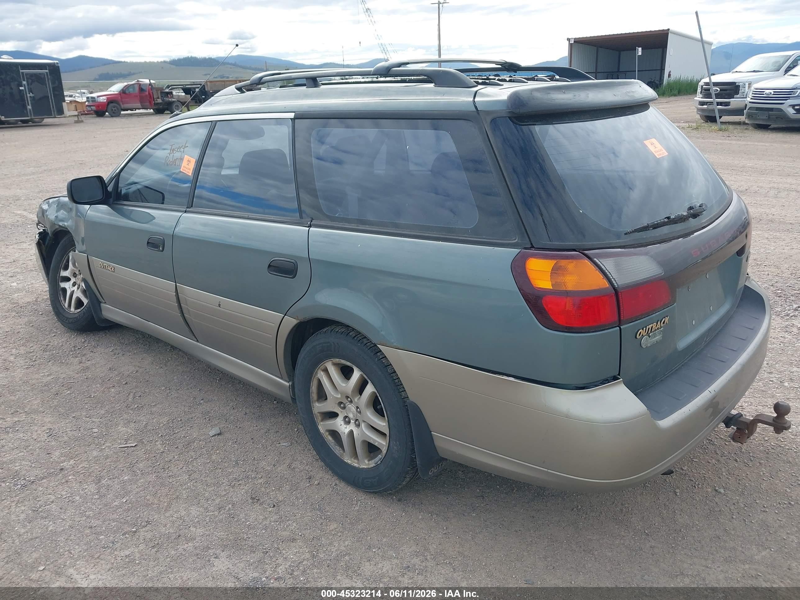 2001 Subaru Outback   Green vin: 4S3BH675417638461