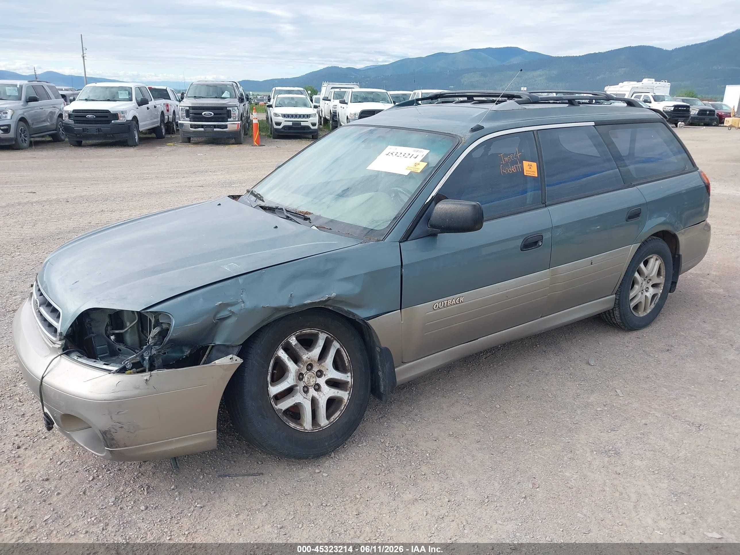 2001 Subaru Outback   Green vin: 4S3BH675417638461