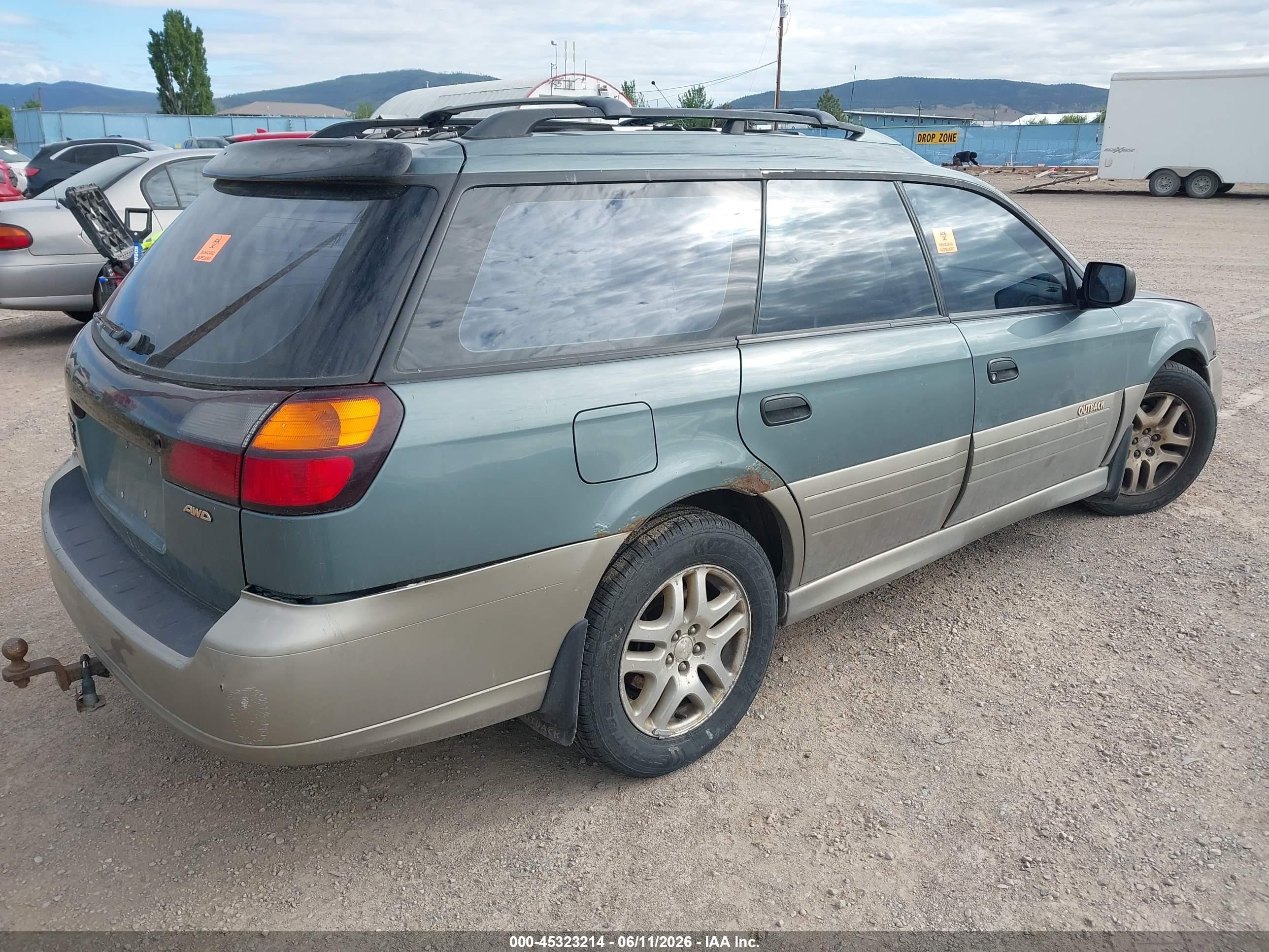 2001 Subaru Outback   Green vin: 4S3BH675417638461