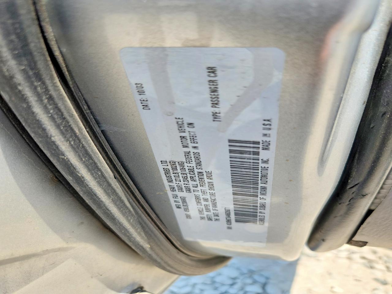 2004 Subaru Legacy Outback Awp Silver vin: 4S3BH675446626871