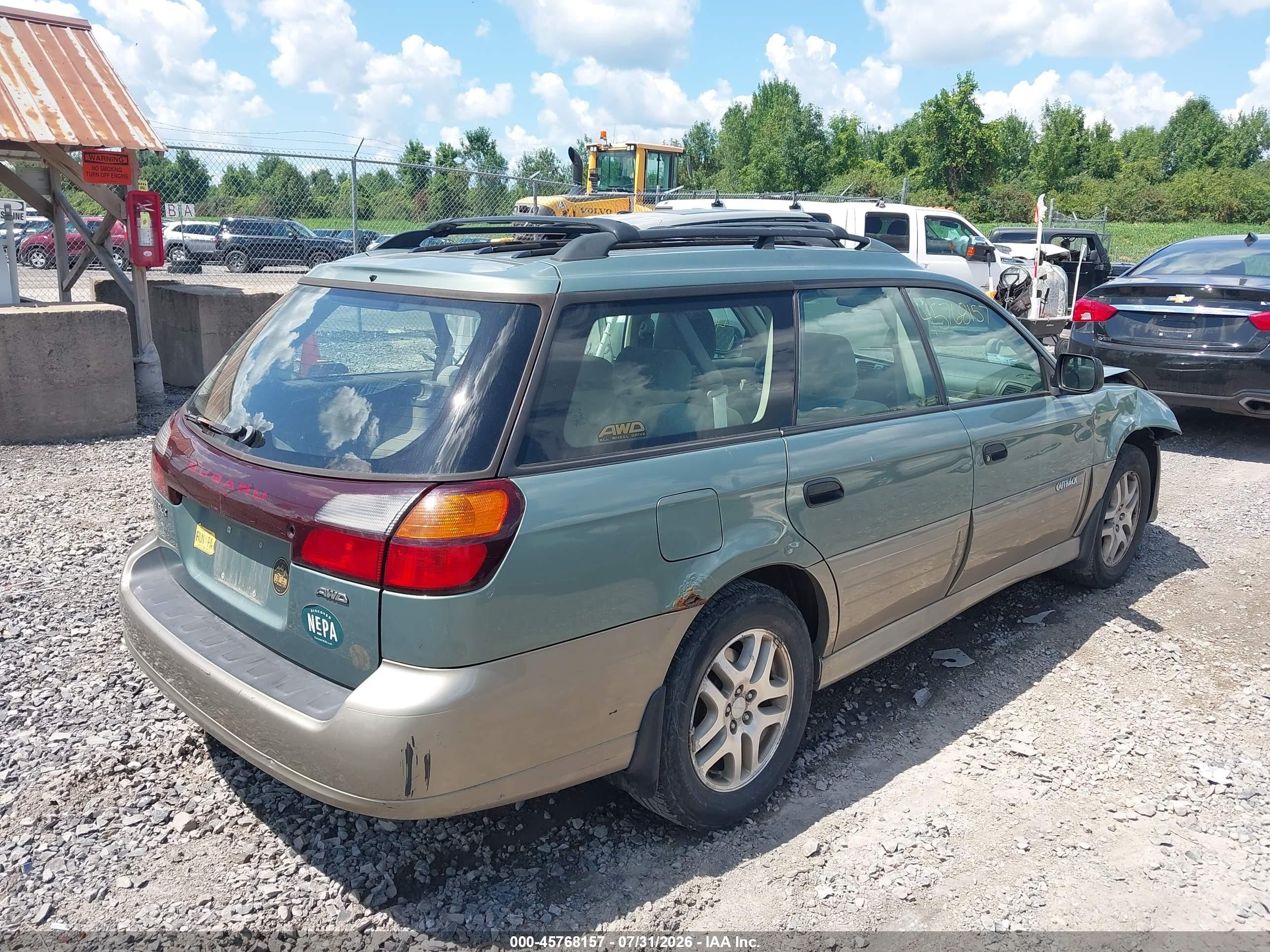 2004 Subaru Outback   Зеленый vin: 4S3BH675447644264