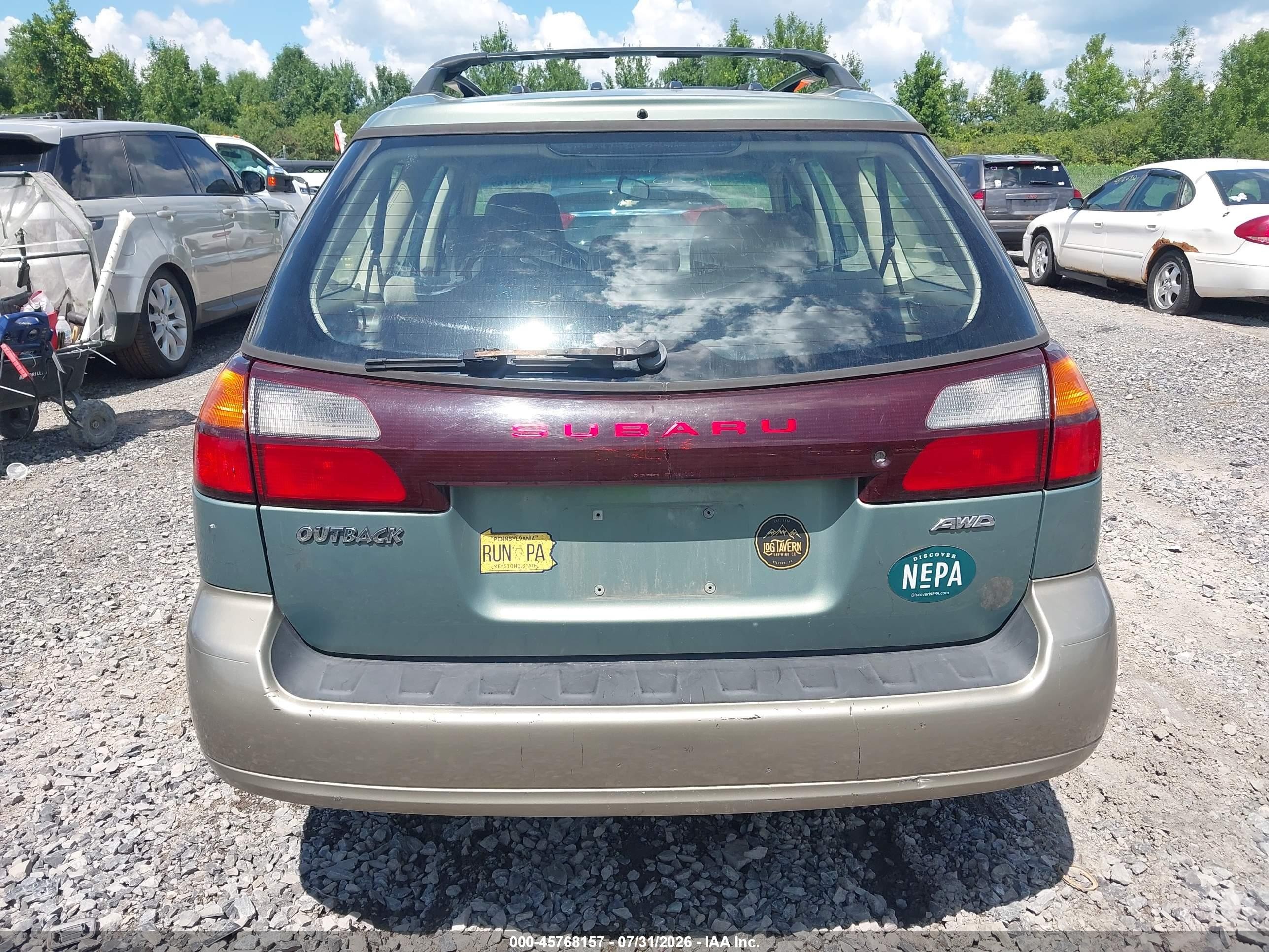 2004 Subaru Outback   Зеленый vin: 4S3BH675447644264