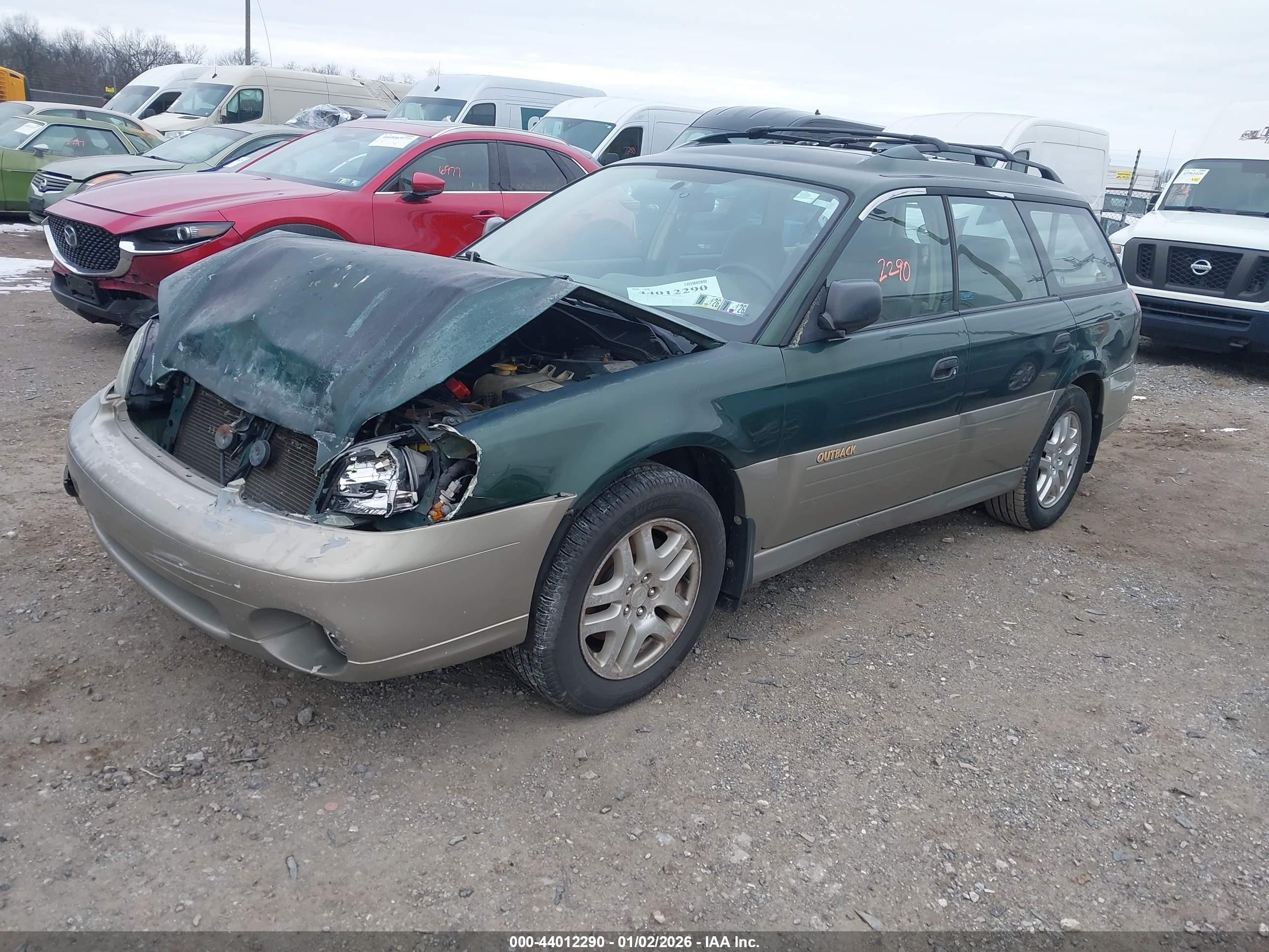 2002 Subaru Outback   Green vin: 4S3BH675527662687
