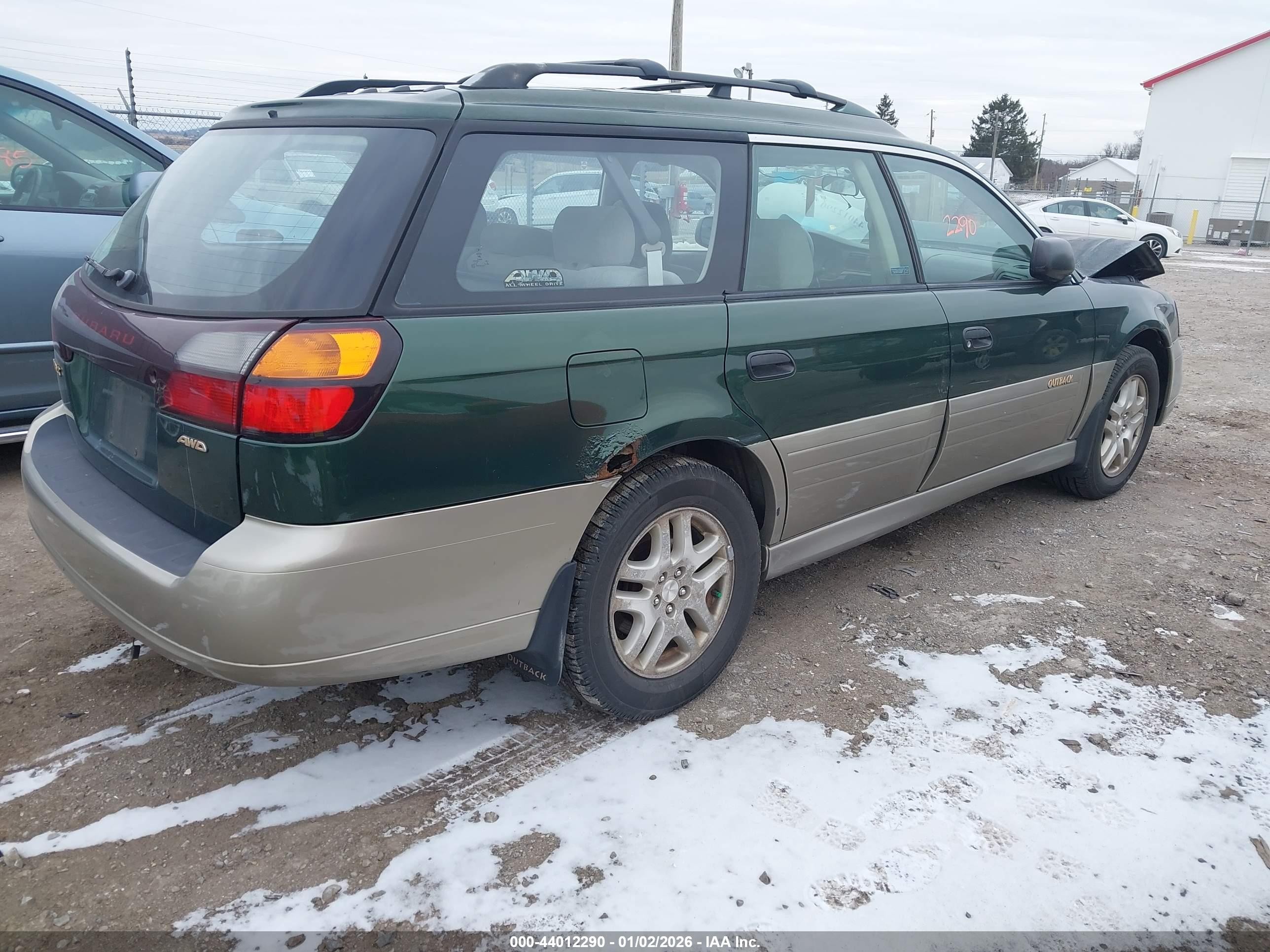 2002 Subaru Outback   Green vin: 4S3BH675527662687
