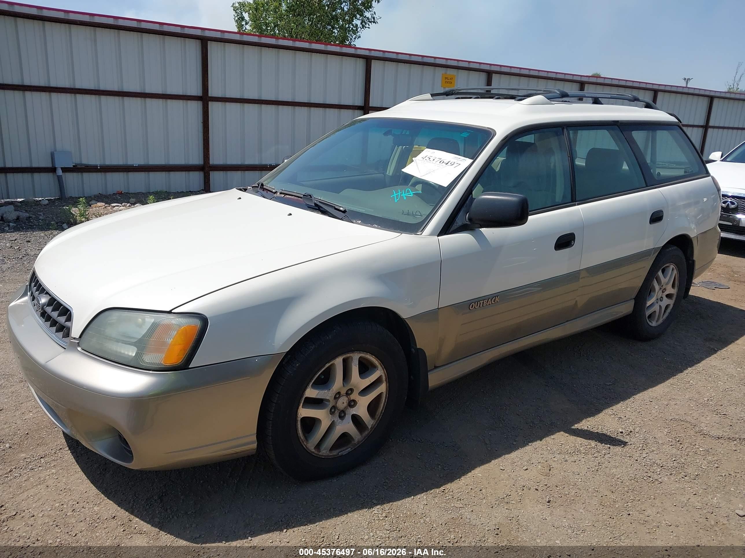 2003 Subaru Outback White vin: 4S3BH675537610235