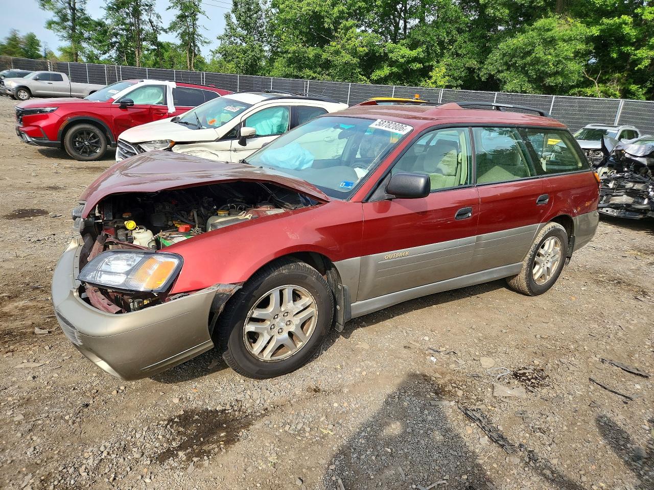 2003 Subaru Legacy Outback Awp Burgundy vin: 4S3BH675537617704