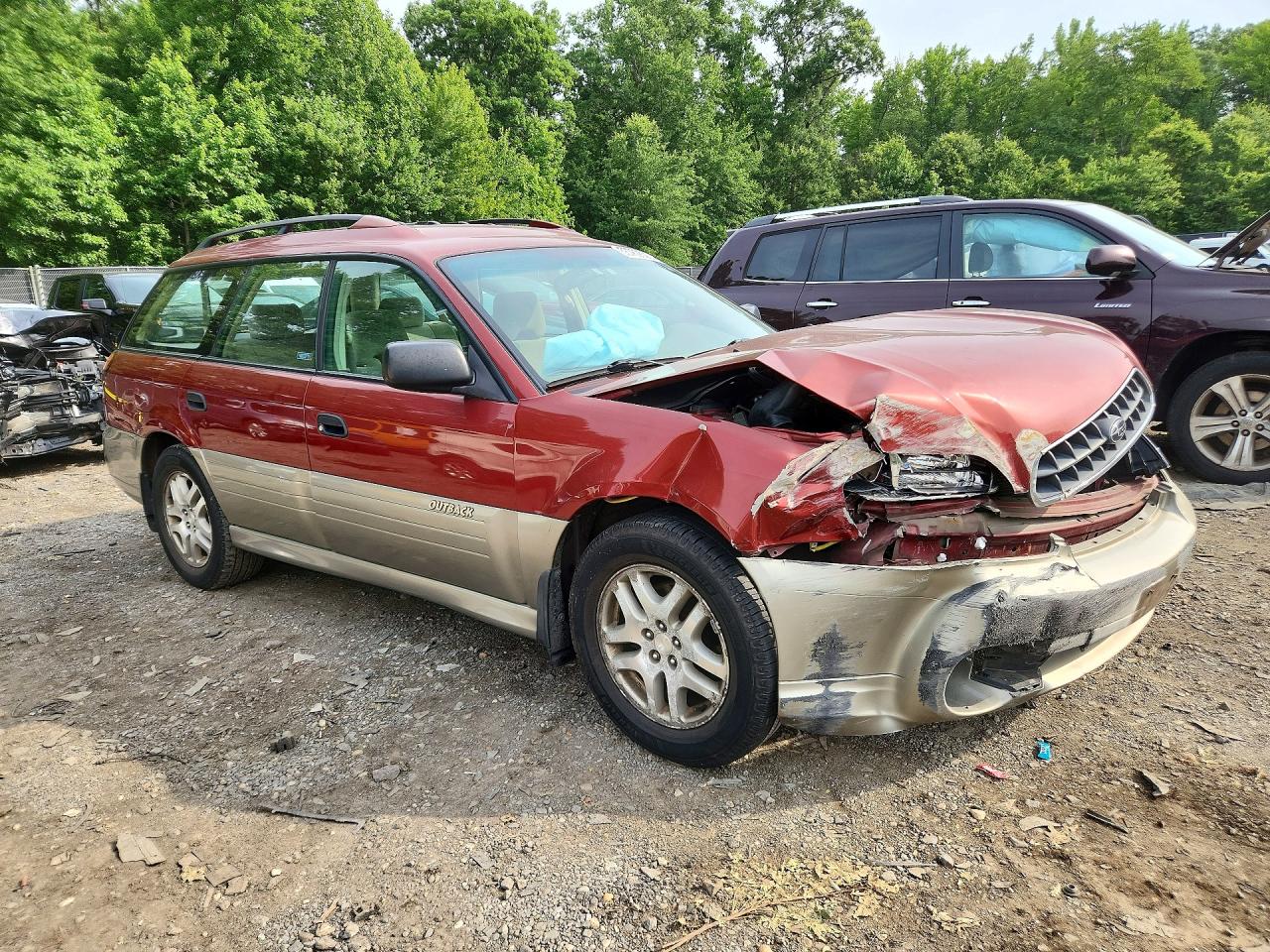 2003 Subaru Legacy Outback Awp Burgundy vin: 4S3BH675537617704