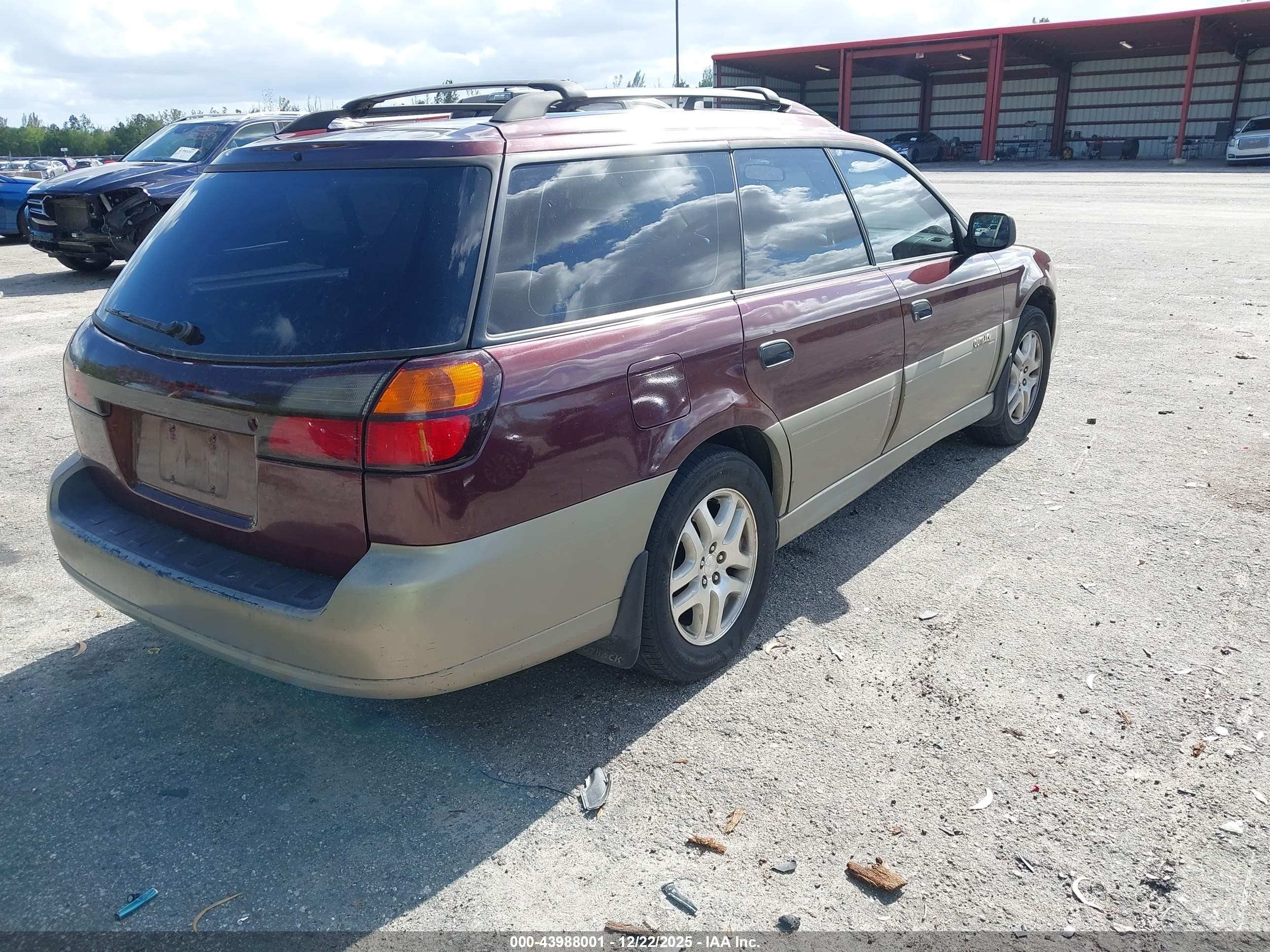 2000 Subaru Outback   Burgundy vin: 4S3BH6755Y7649091