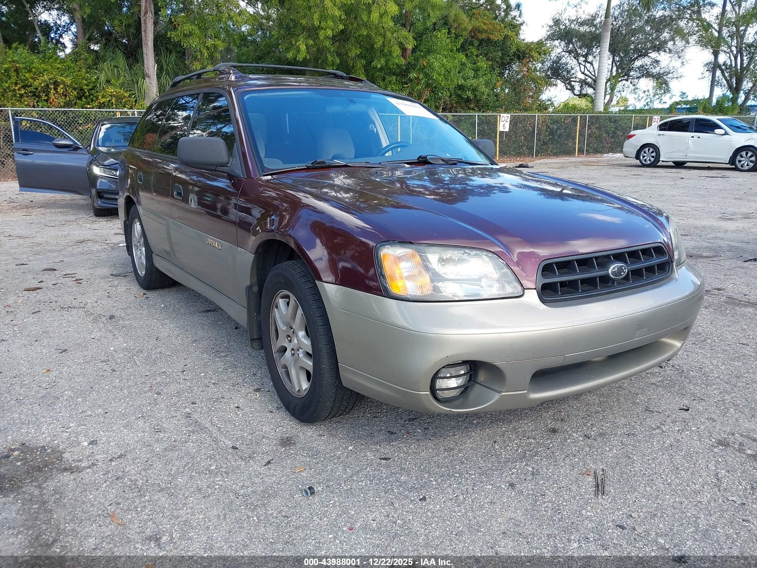 2000 Subaru Outback   Burgundy vin: 4S3BH6755Y7649091