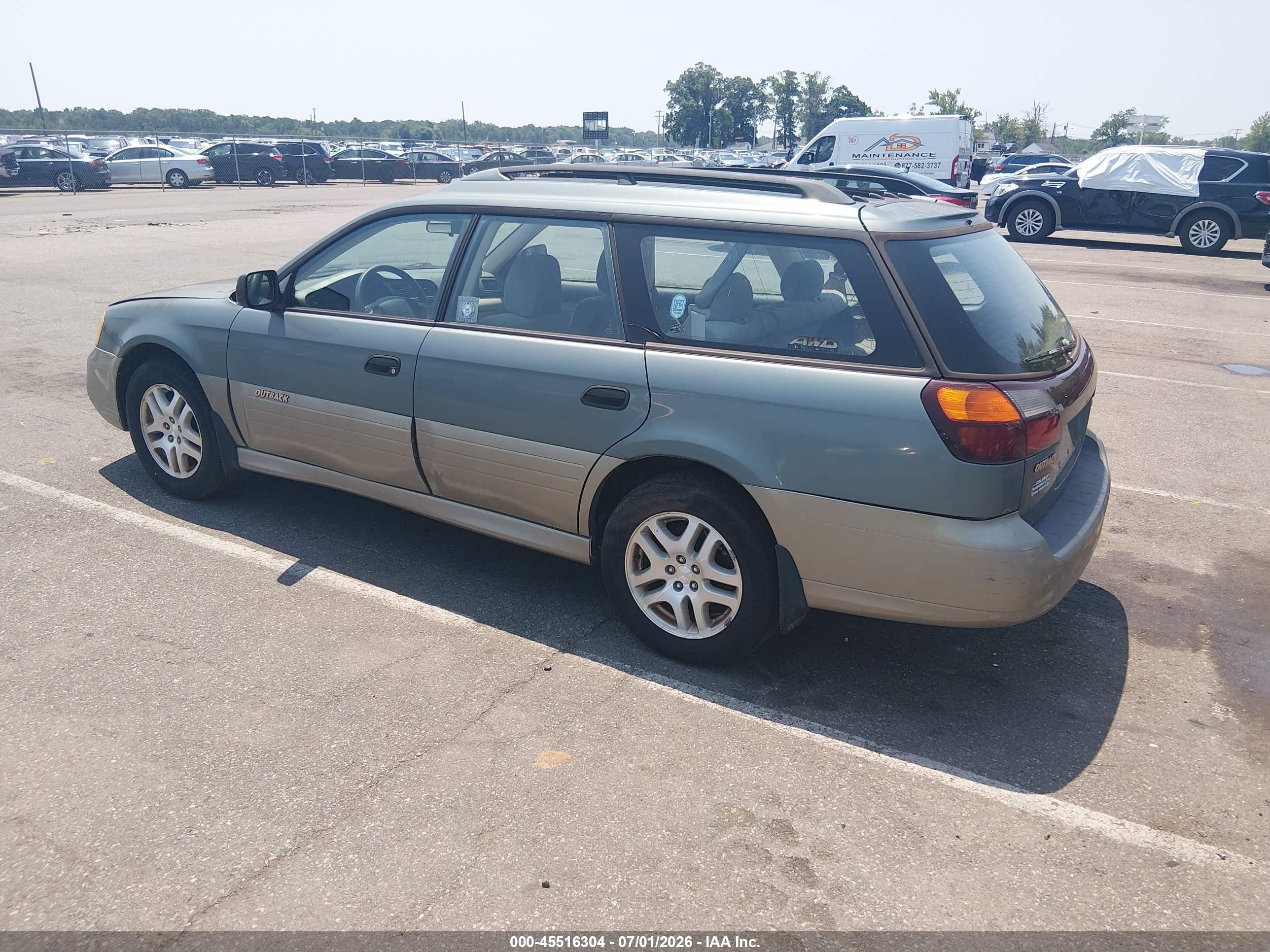 2002 Subaru Outback   Green vin: 4S3BH675627616379