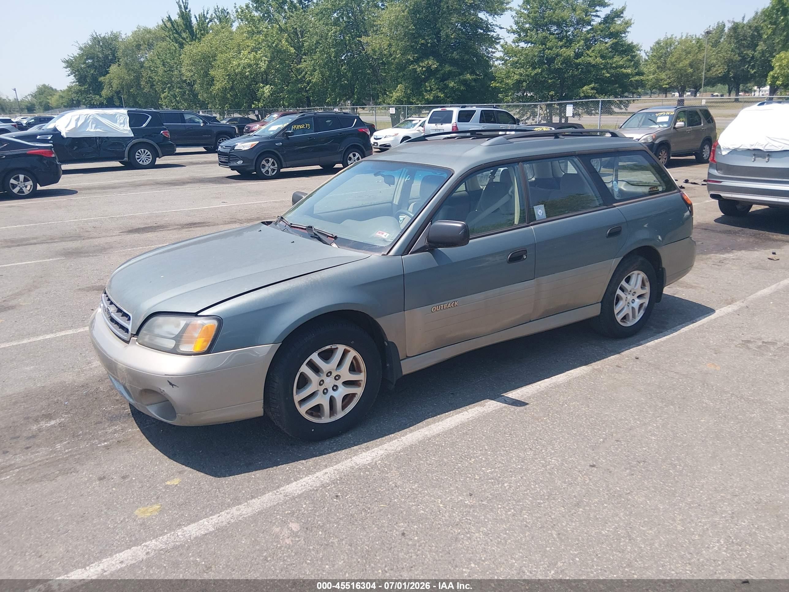 2002 Subaru Outback   Green vin: 4S3BH675627616379