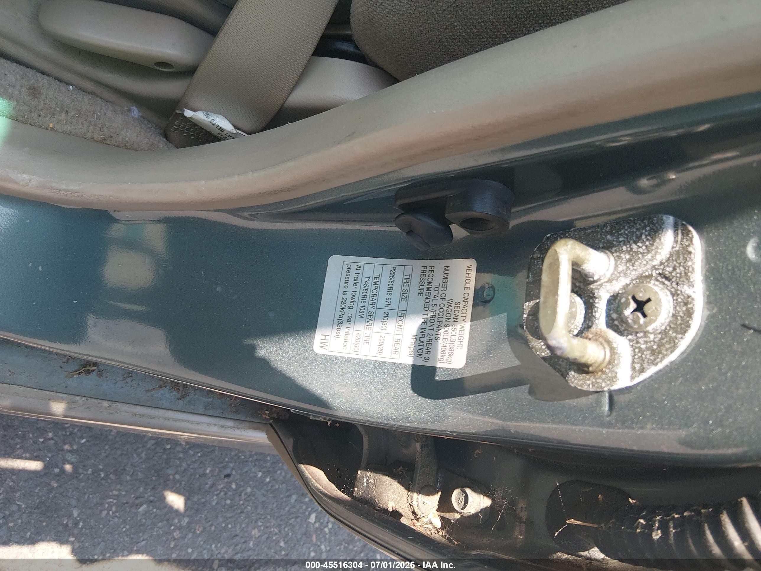 2002 Subaru Outback   Green vin: 4S3BH675627616379
