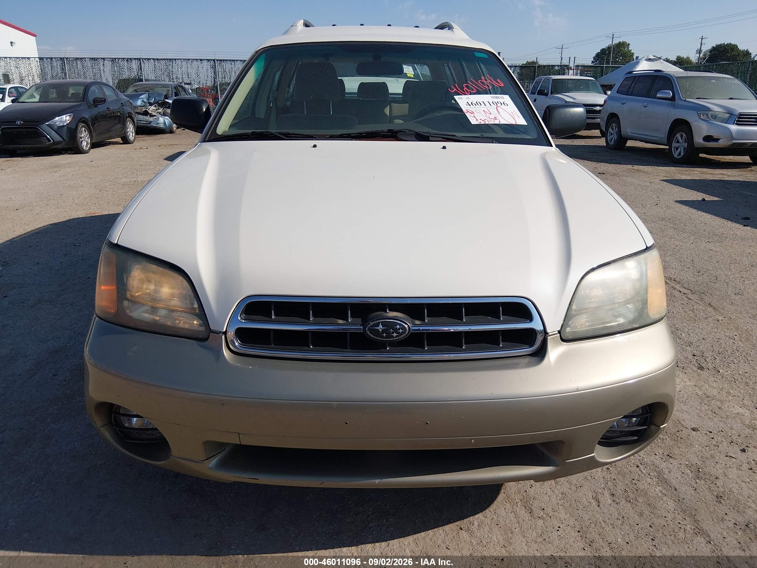 2002 Subaru Outback White vin: 4S3BH675627638754