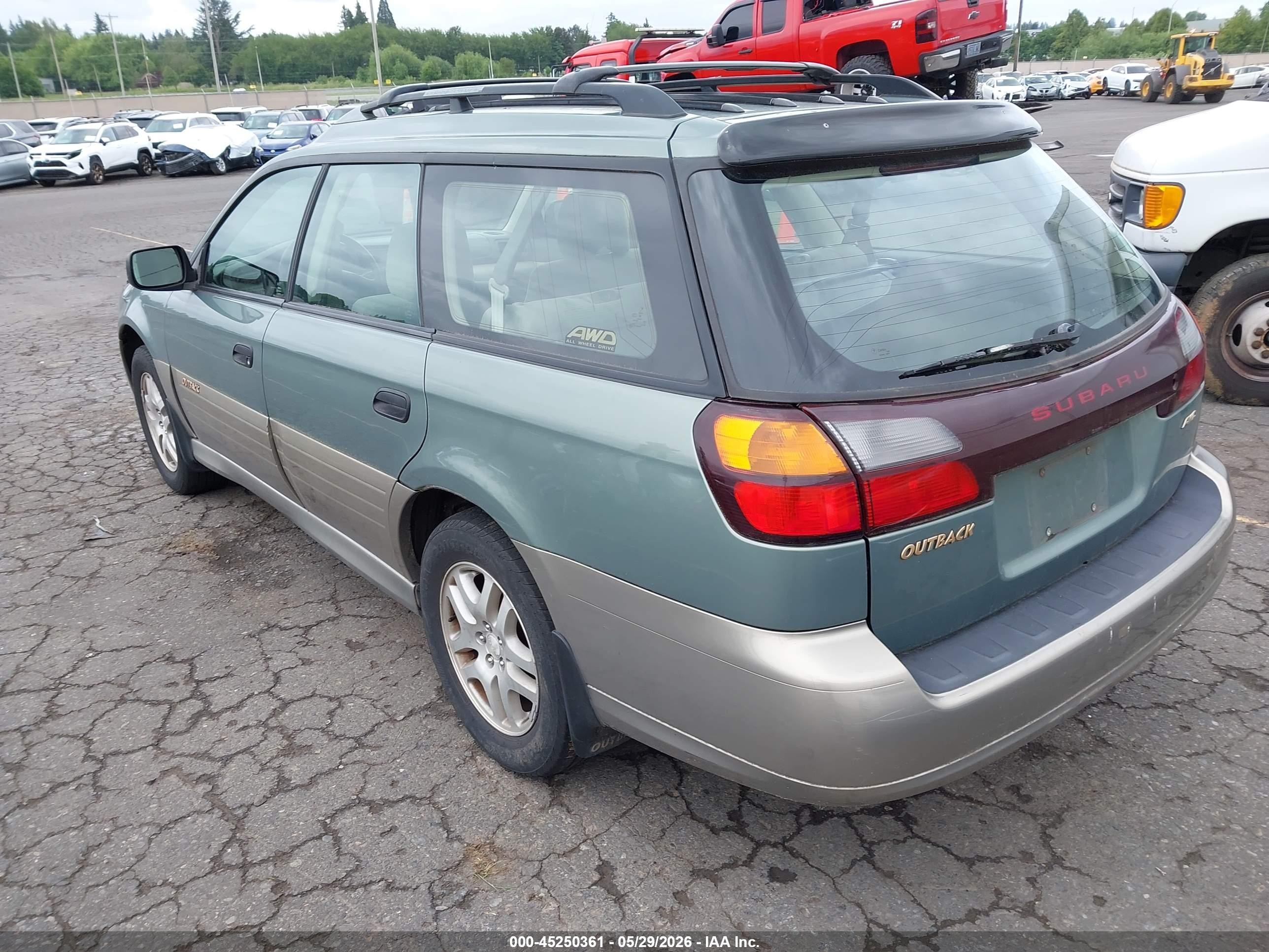 2003 Subaru Legacy Outback Green vin: 4S3BH675637606260