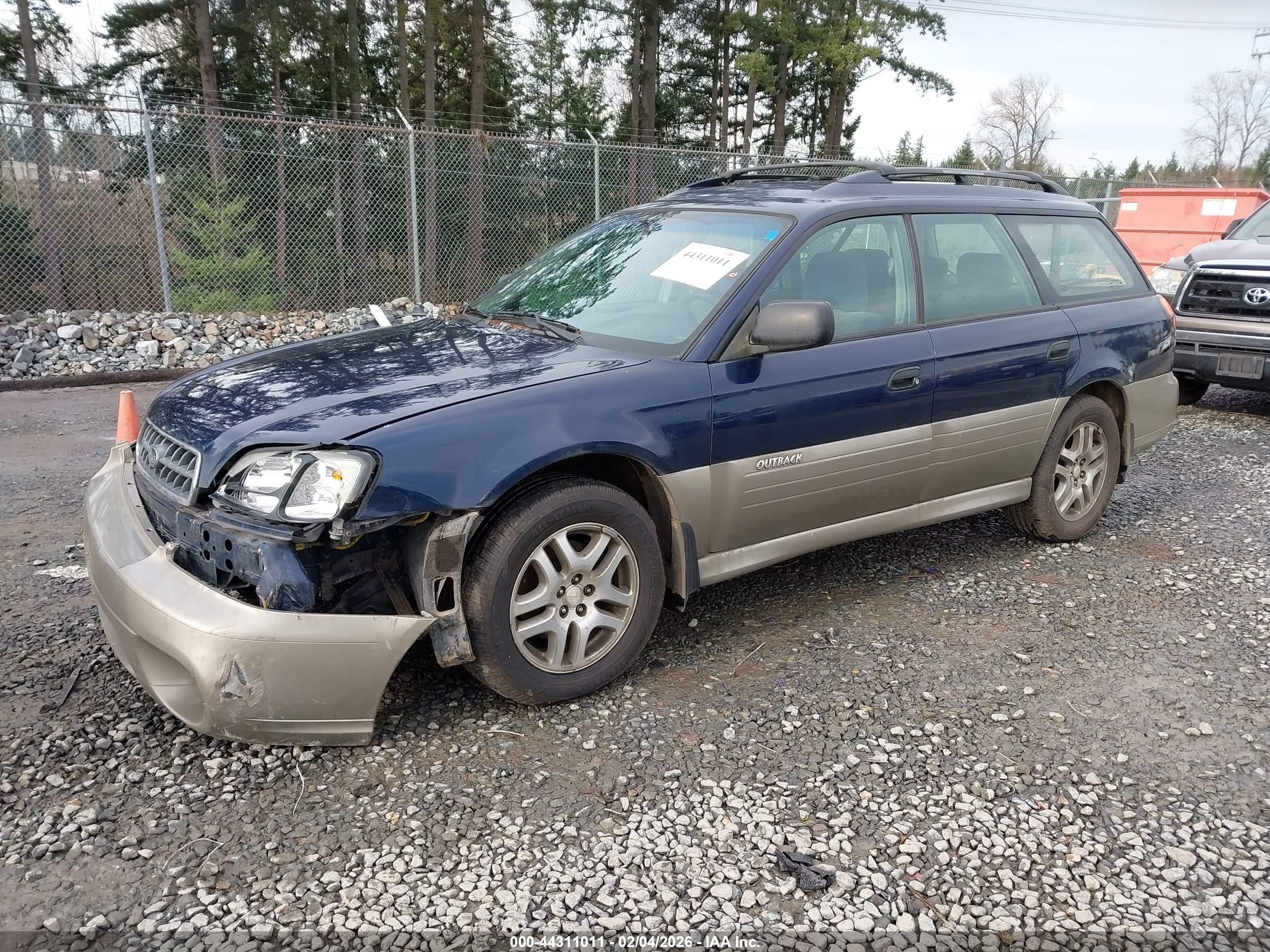 2004 Subaru Outback   Blue vin: 4S3BH675647639888