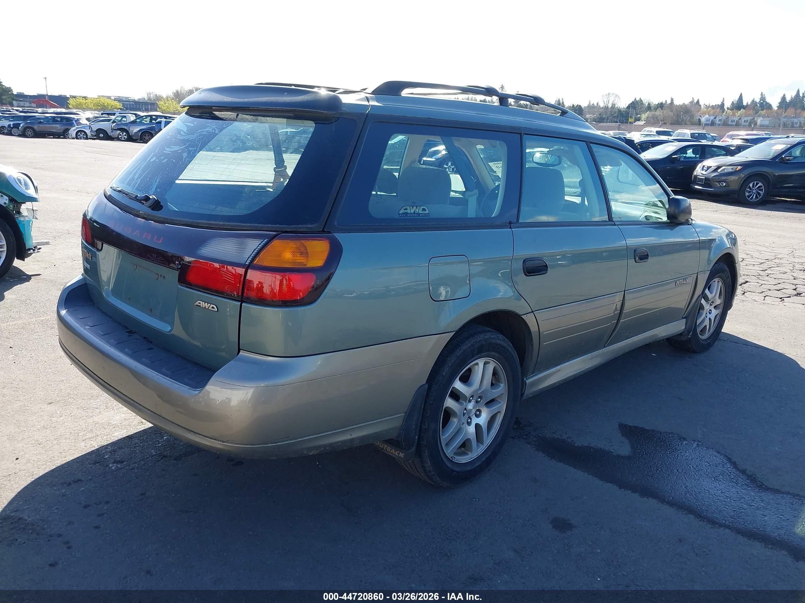 2003 Subaru Outback   Зеленый vin: 4S3BH675736661080