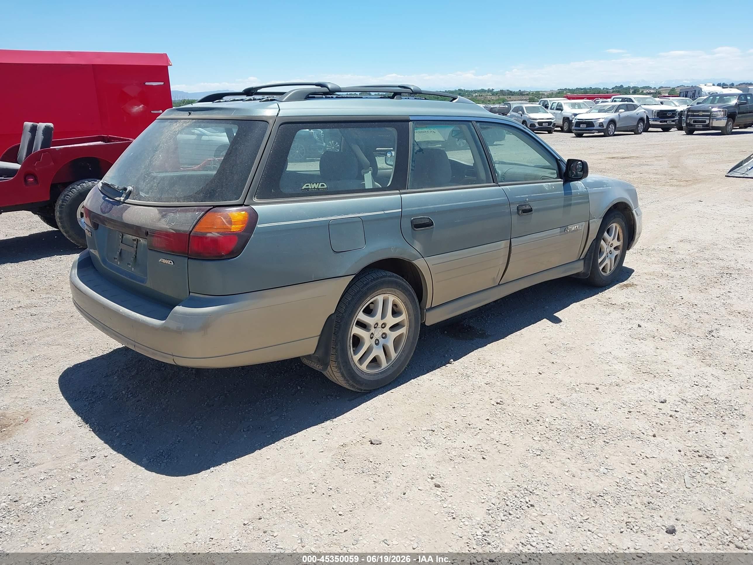 2001 Subaru Outback   Light Blue vin: 4S3BH675817621002