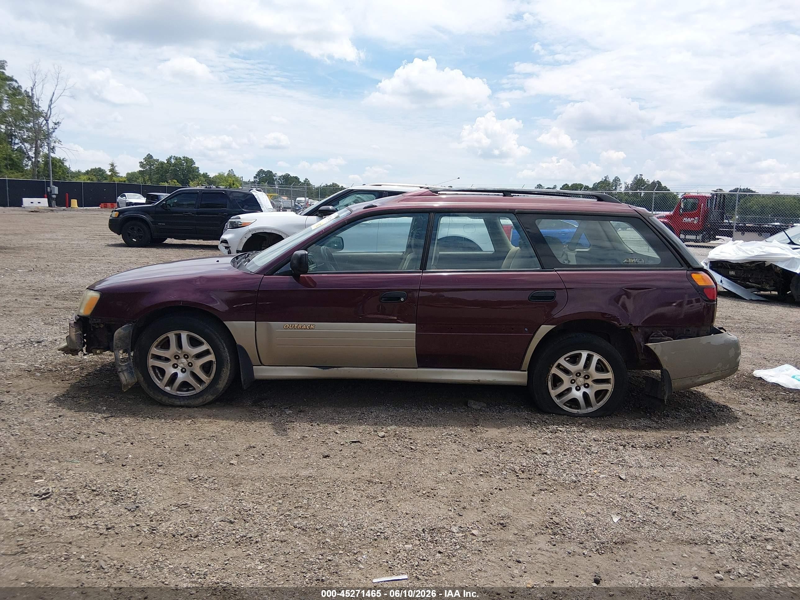 2000 Subaru Outback   Burgundy vin: 4S3BH6758Y7661235
