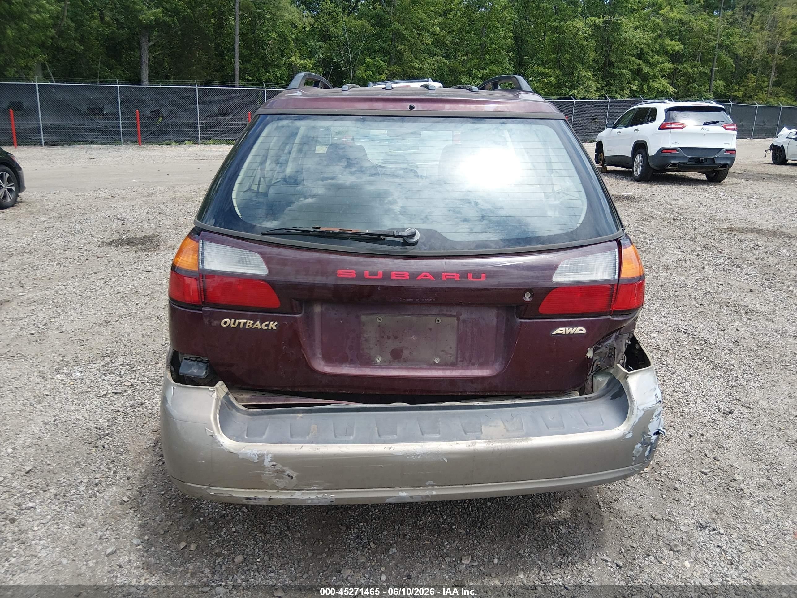 2000 Subaru Outback   Burgundy vin: 4S3BH6758Y7661235