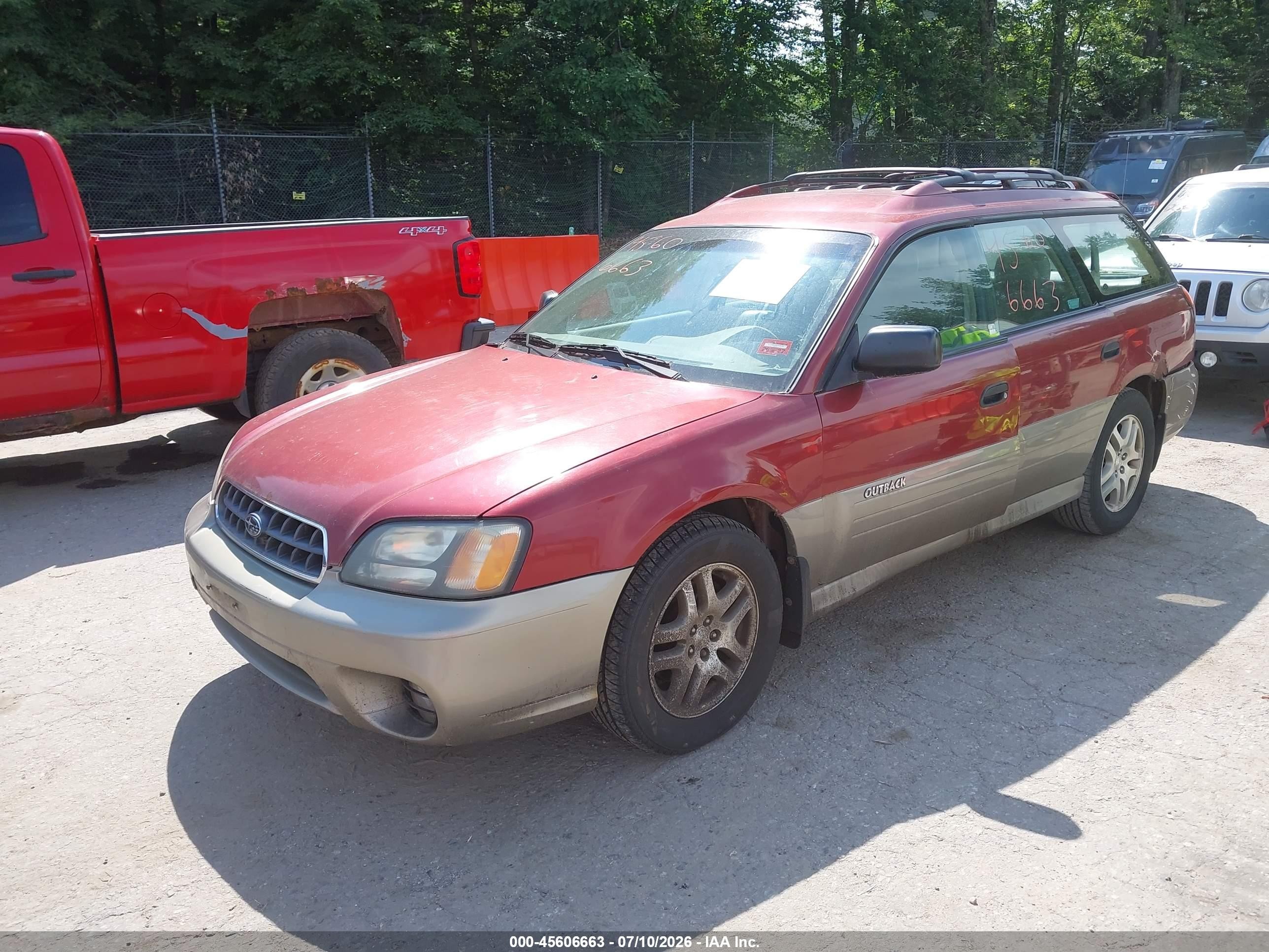 2004 Subaru Outback   Burgundy vin: 4S3BH675947631008