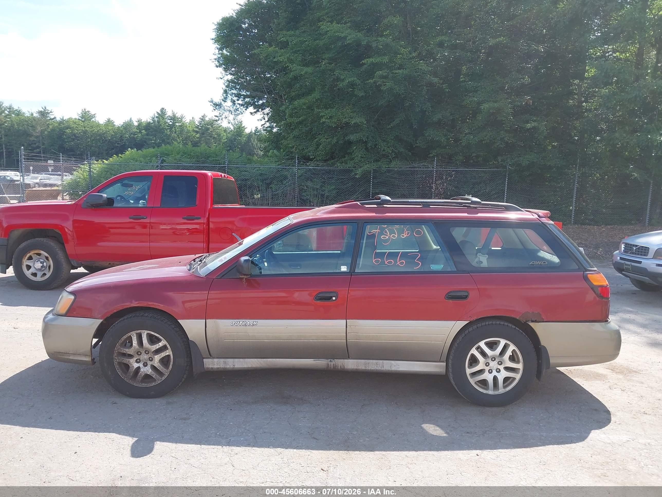 2004 Subaru Outback   Burgundy vin: 4S3BH675947631008