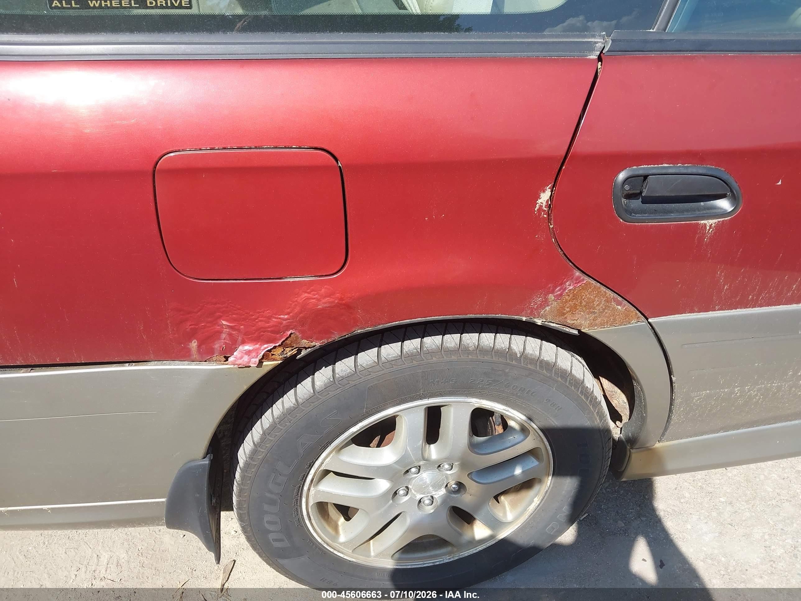 2004 Subaru Outback   Burgundy vin: 4S3BH675947631008