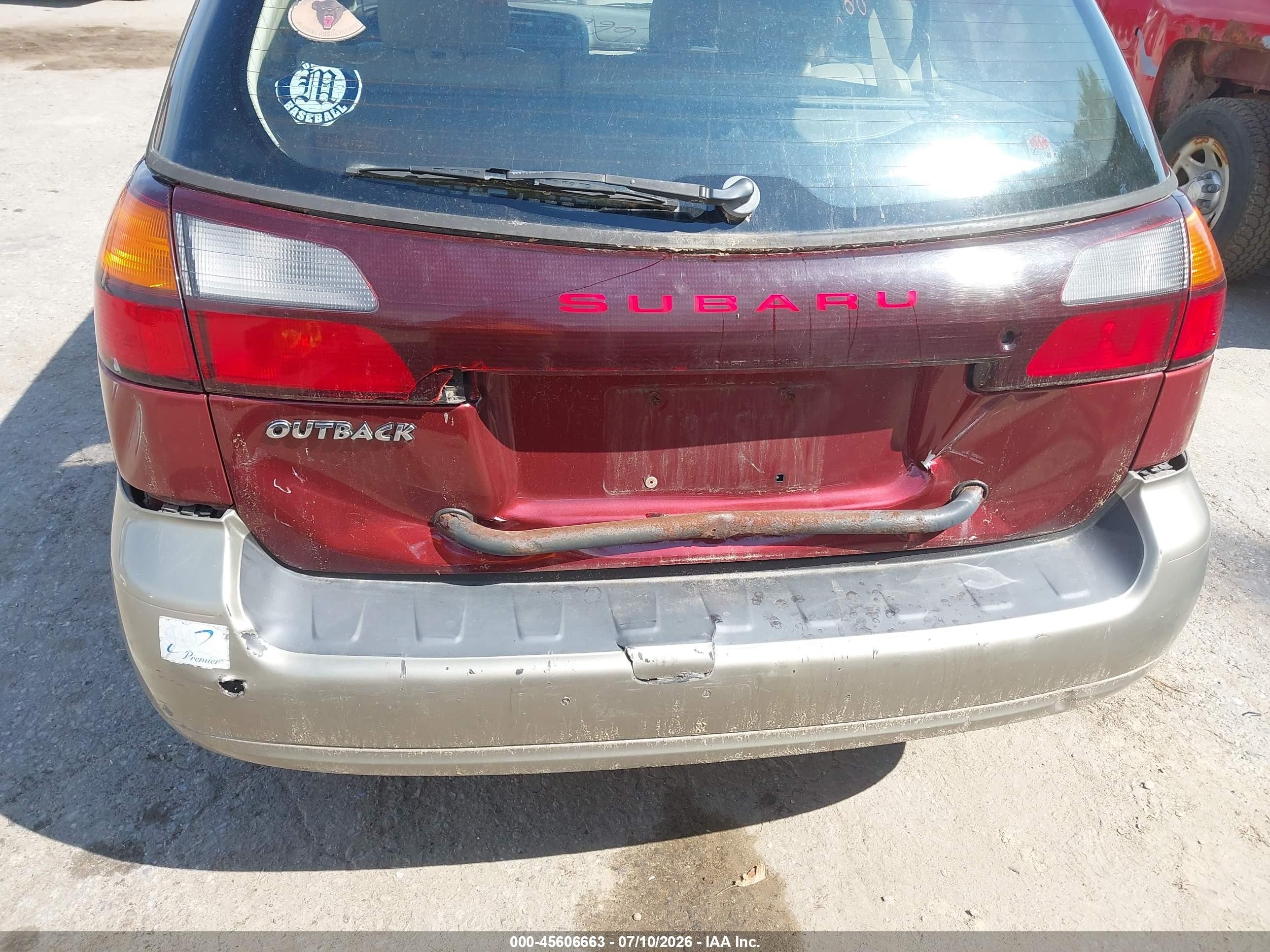 2004 Subaru Outback   Burgundy vin: 4S3BH675947631008
