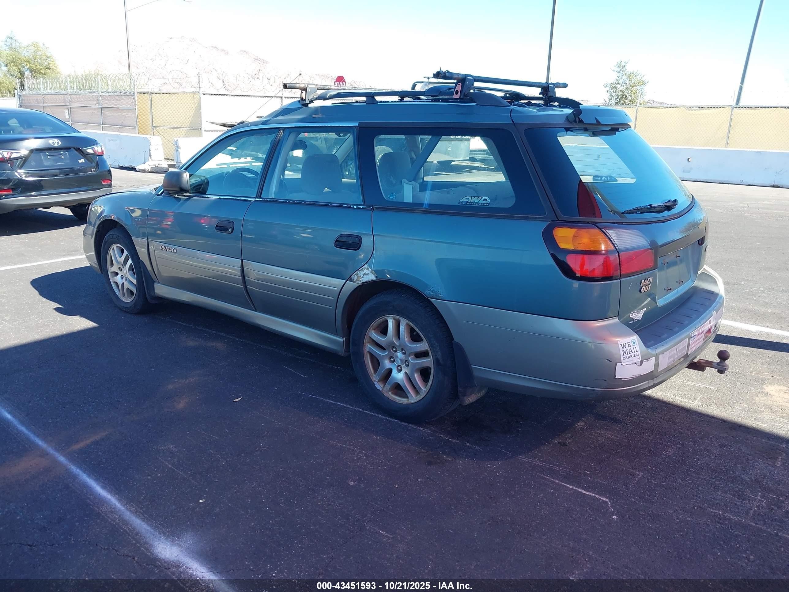 2001 Subaru Outback   Зеленый vin: 4S3BH675X17630316