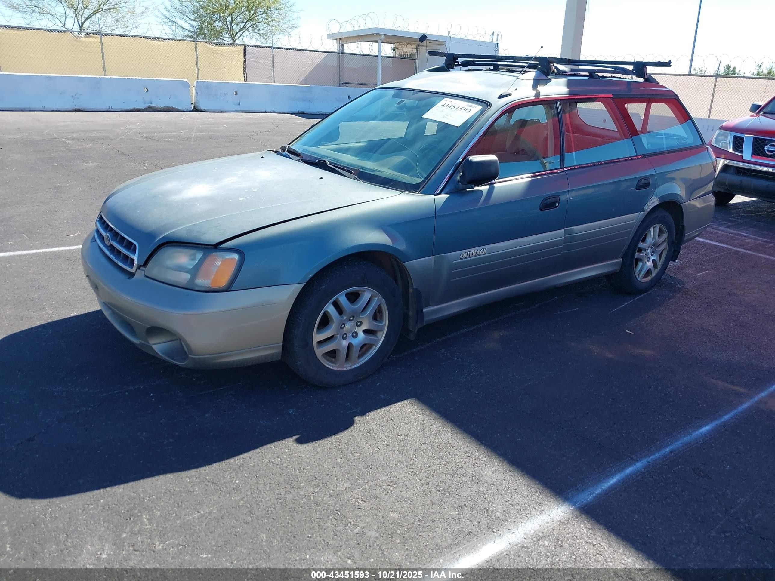 2001 Subaru Outback   Зеленый vin: 4S3BH675X17630316