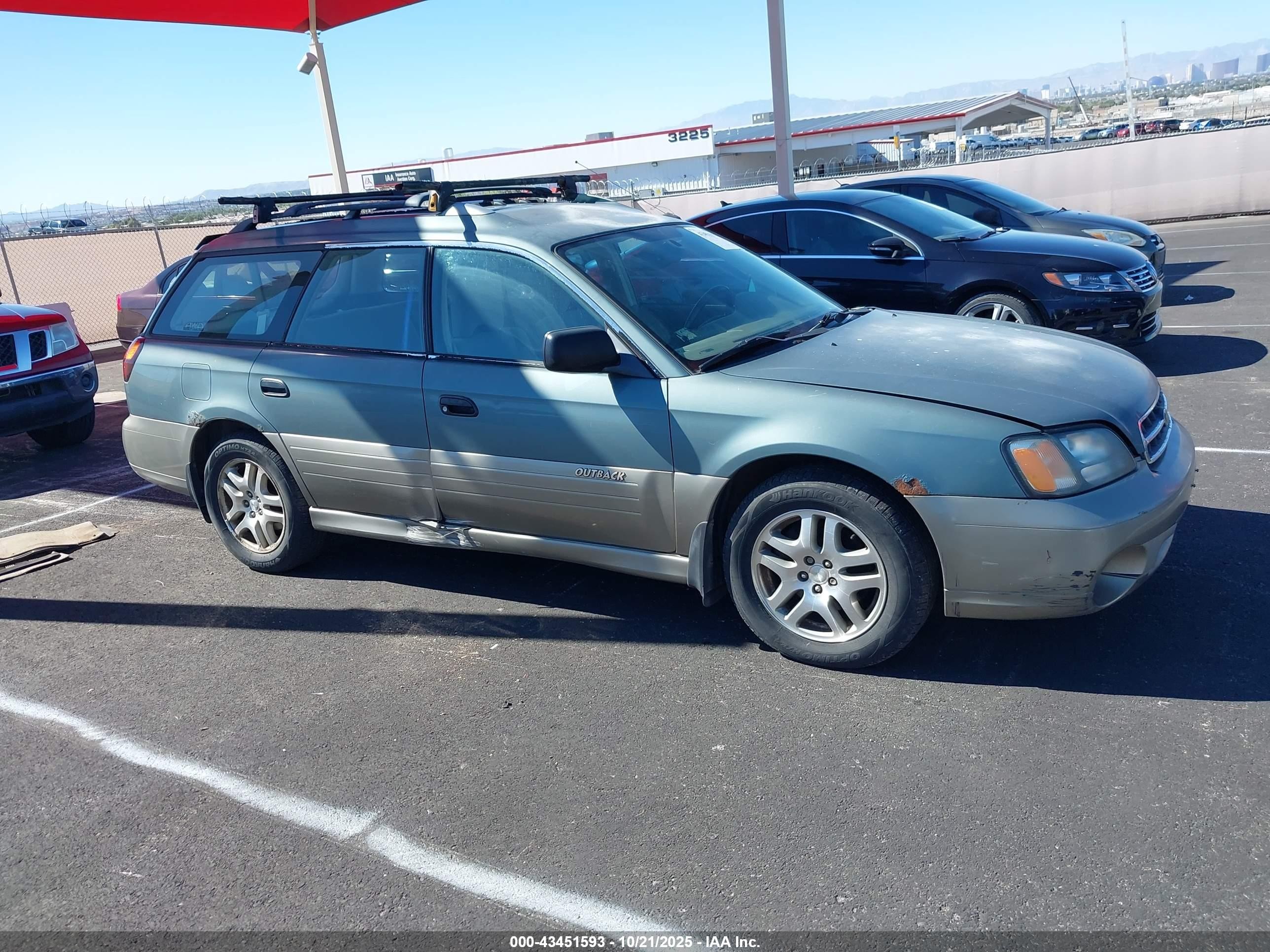 2001 Subaru Outback   Зеленый vin: 4S3BH675X17630316