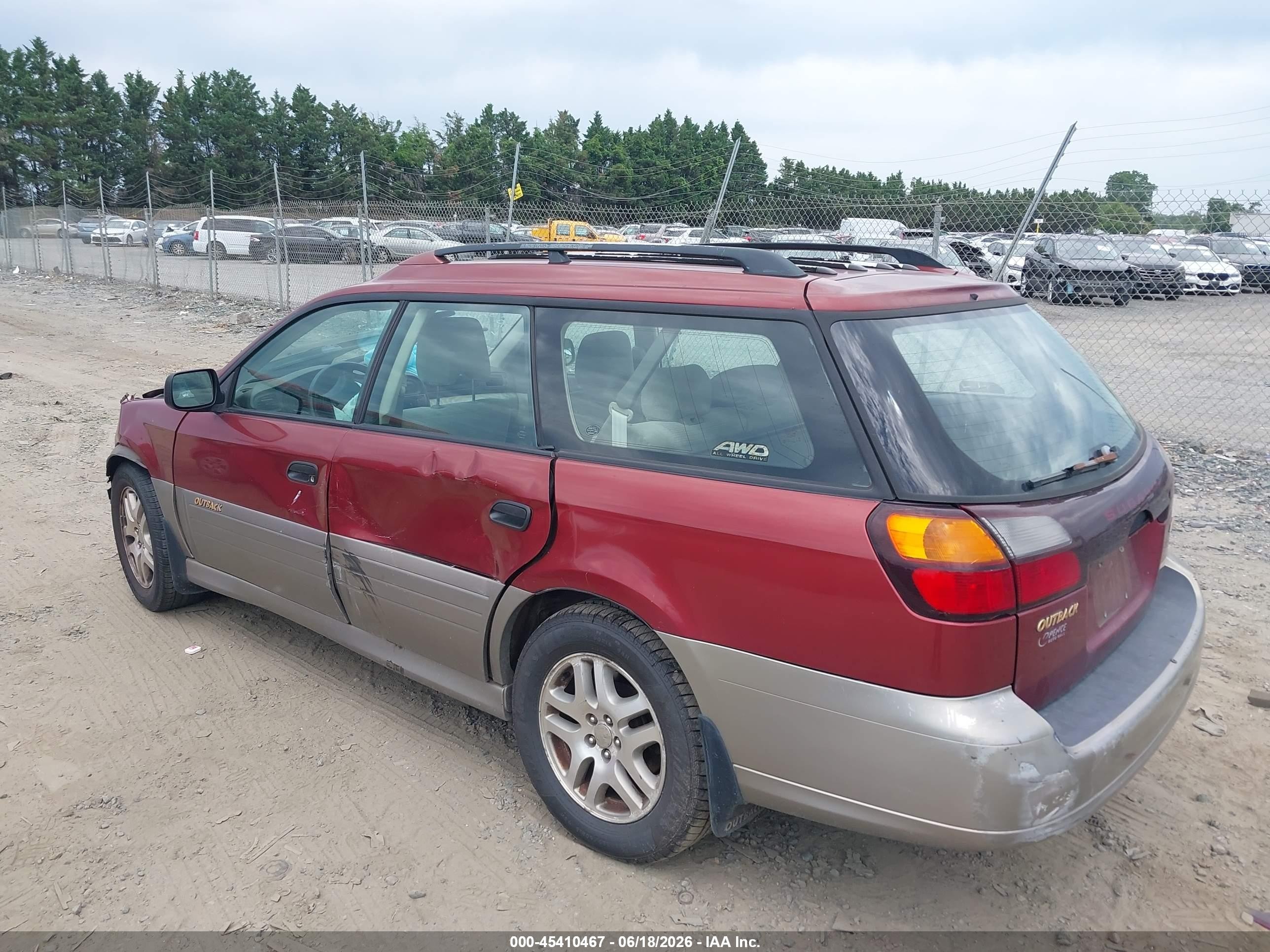 2003 Subaru Outback   Burgundy vin: 4S3BH675X37618735