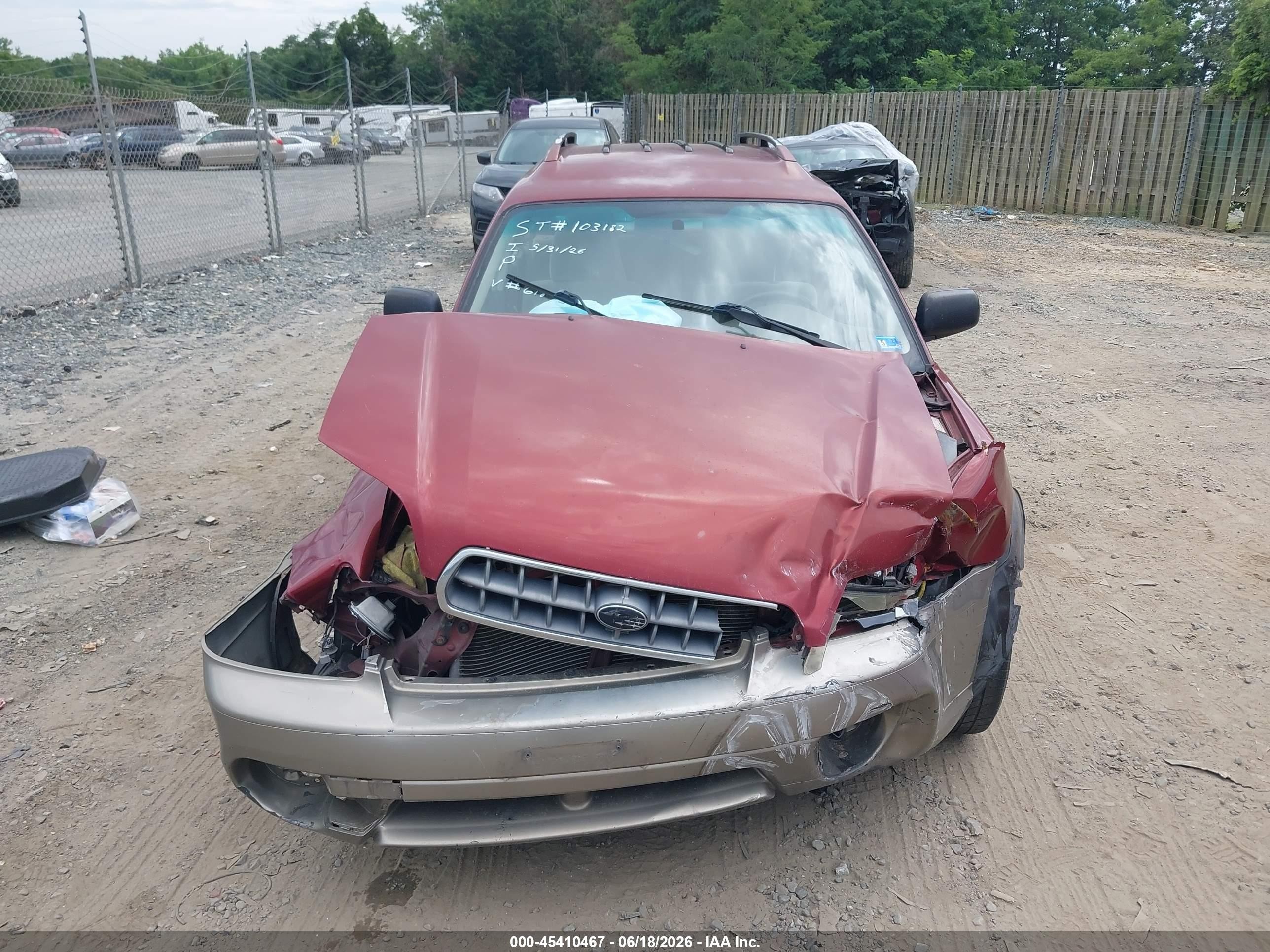 2003 Subaru Outback   Burgundy vin: 4S3BH675X37618735