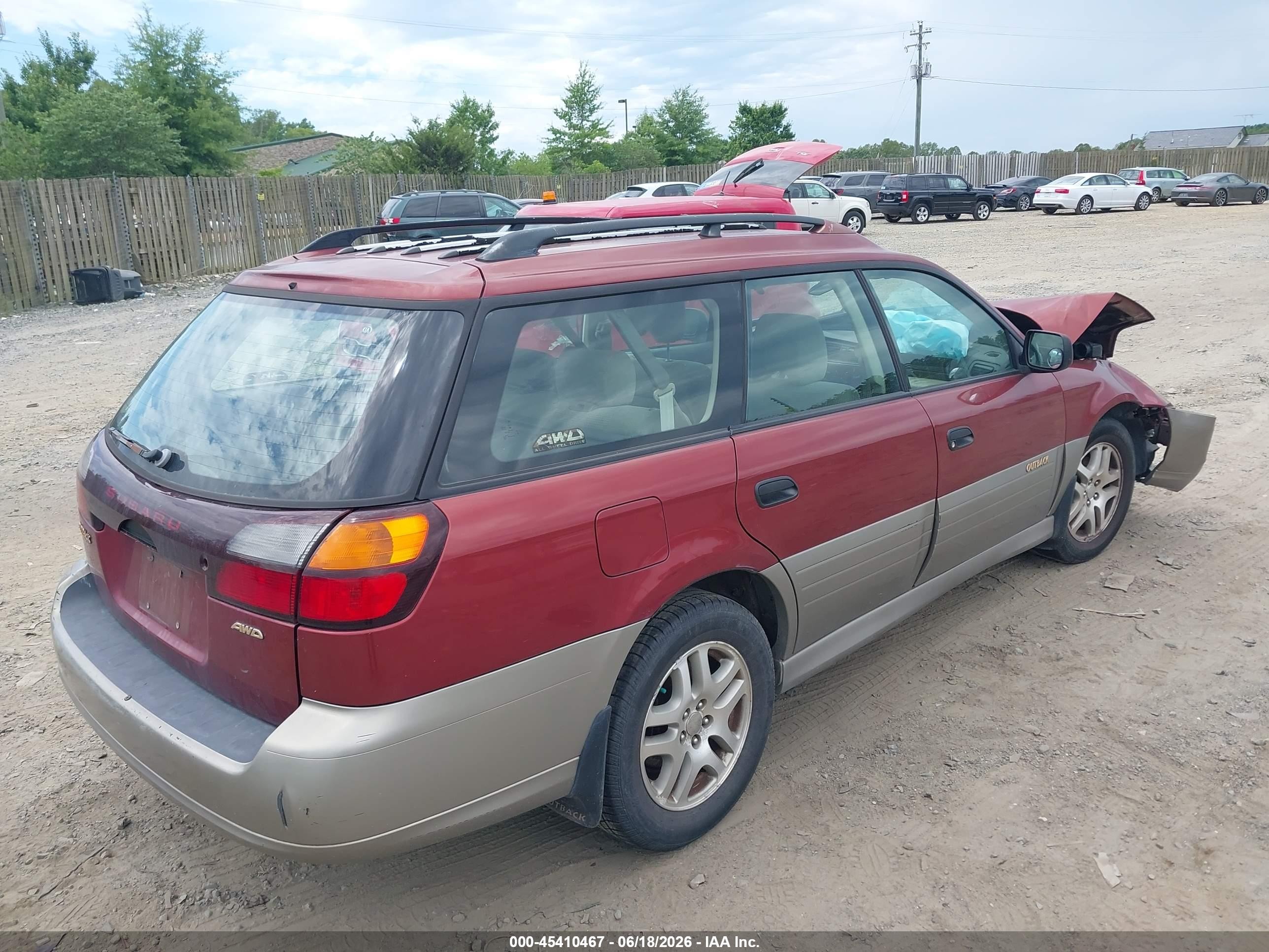 2003 Subaru Outback   Burgundy vin: 4S3BH675X37618735