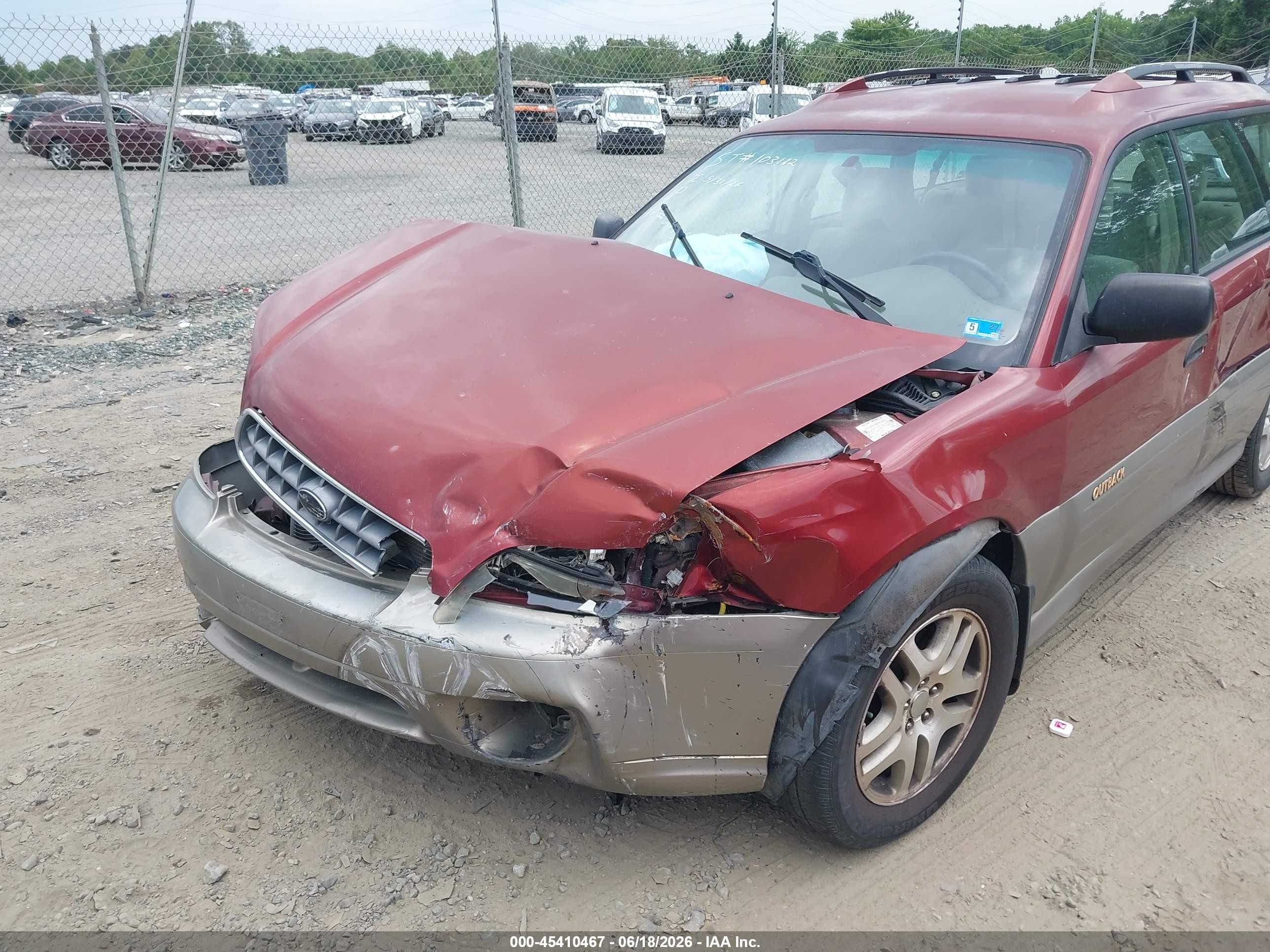 2003 Subaru Outback   Burgundy vin: 4S3BH675X37618735