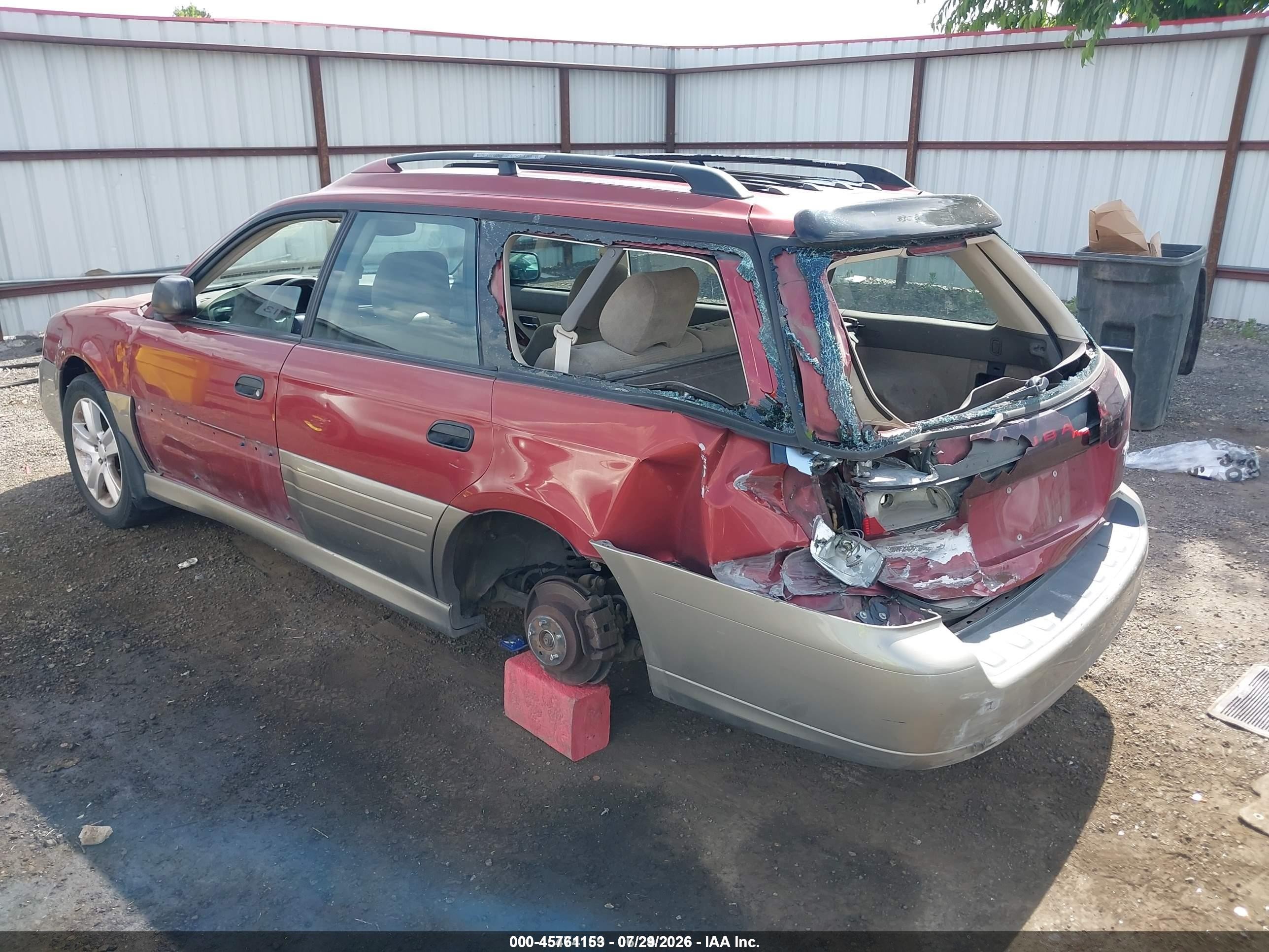 2004 Subaru Outback   Red vin: 4S3BH675X47615531