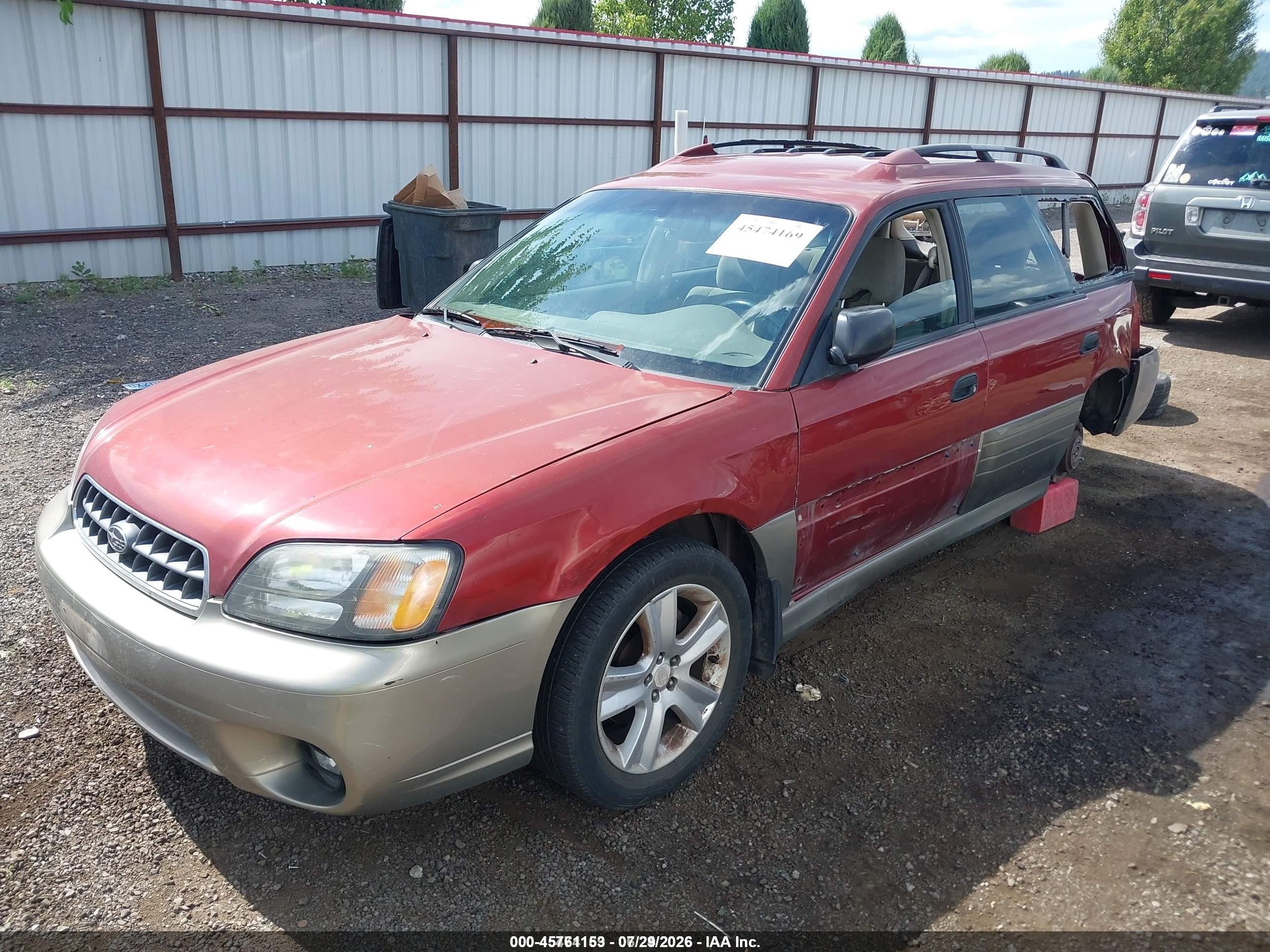 2004 Subaru Outback   Red vin: 4S3BH675X47615531