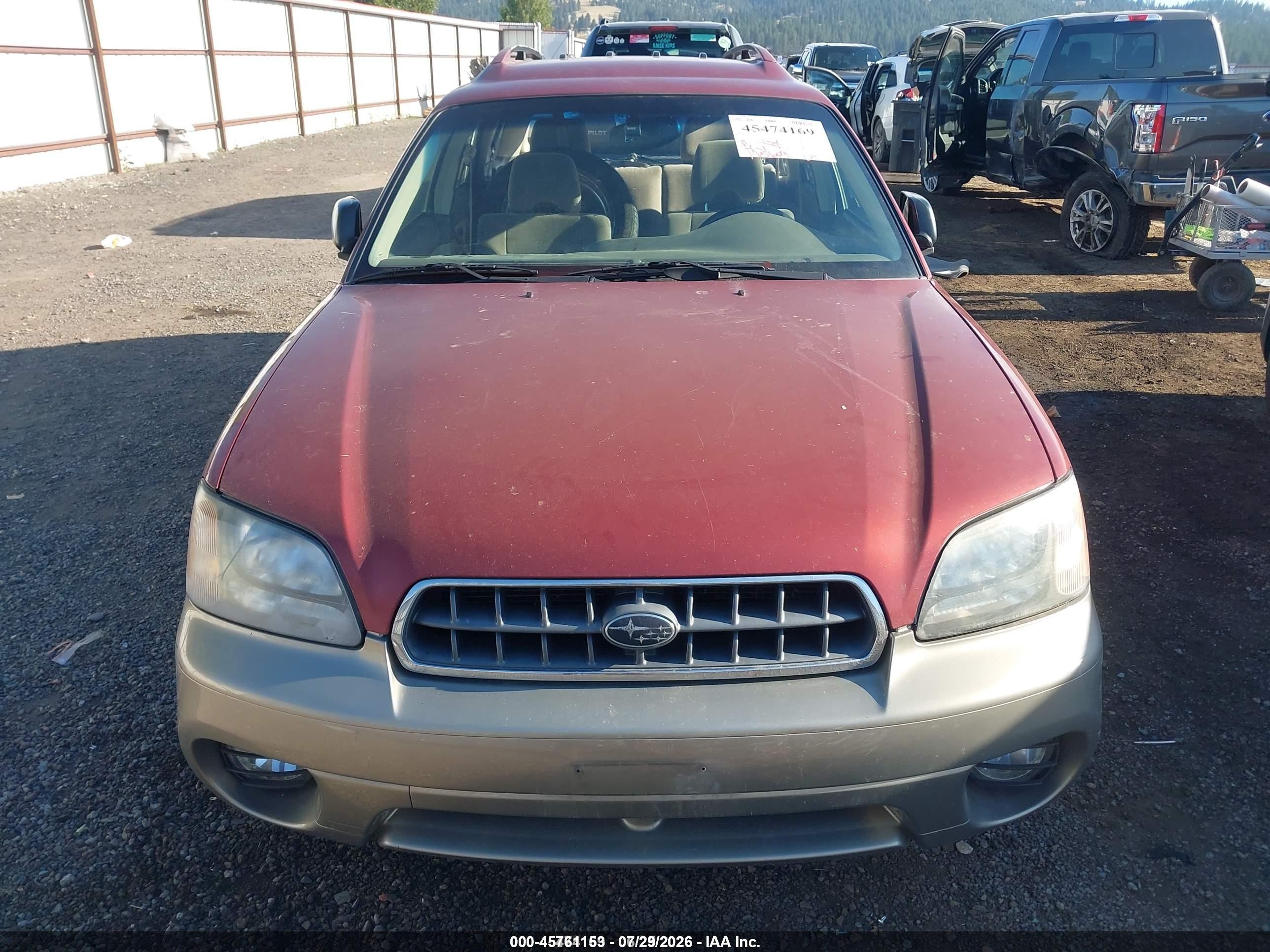 2004 Subaru Outback   Red vin: 4S3BH675X47615531