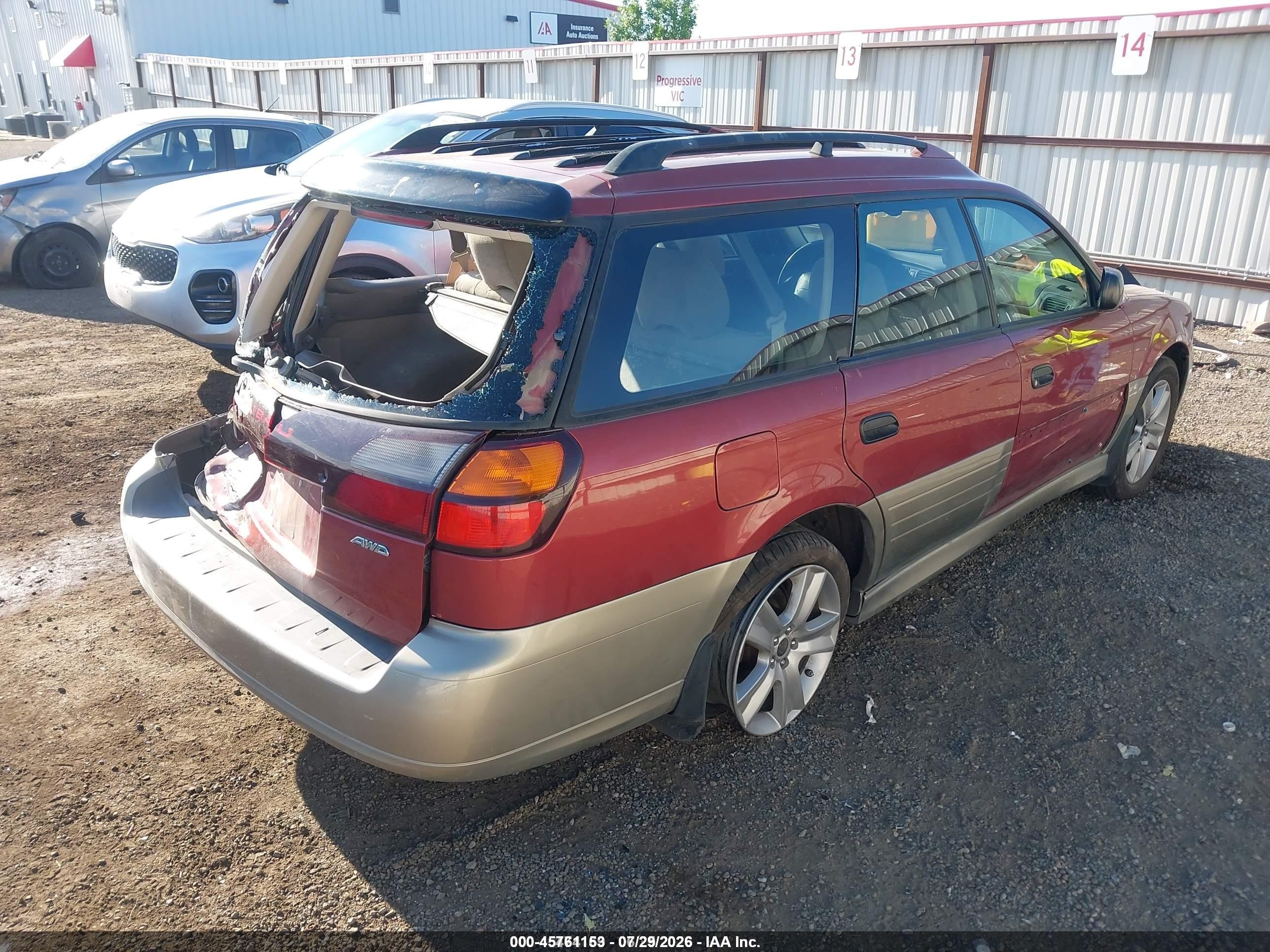 2004 Subaru Outback   Red vin: 4S3BH675X47615531