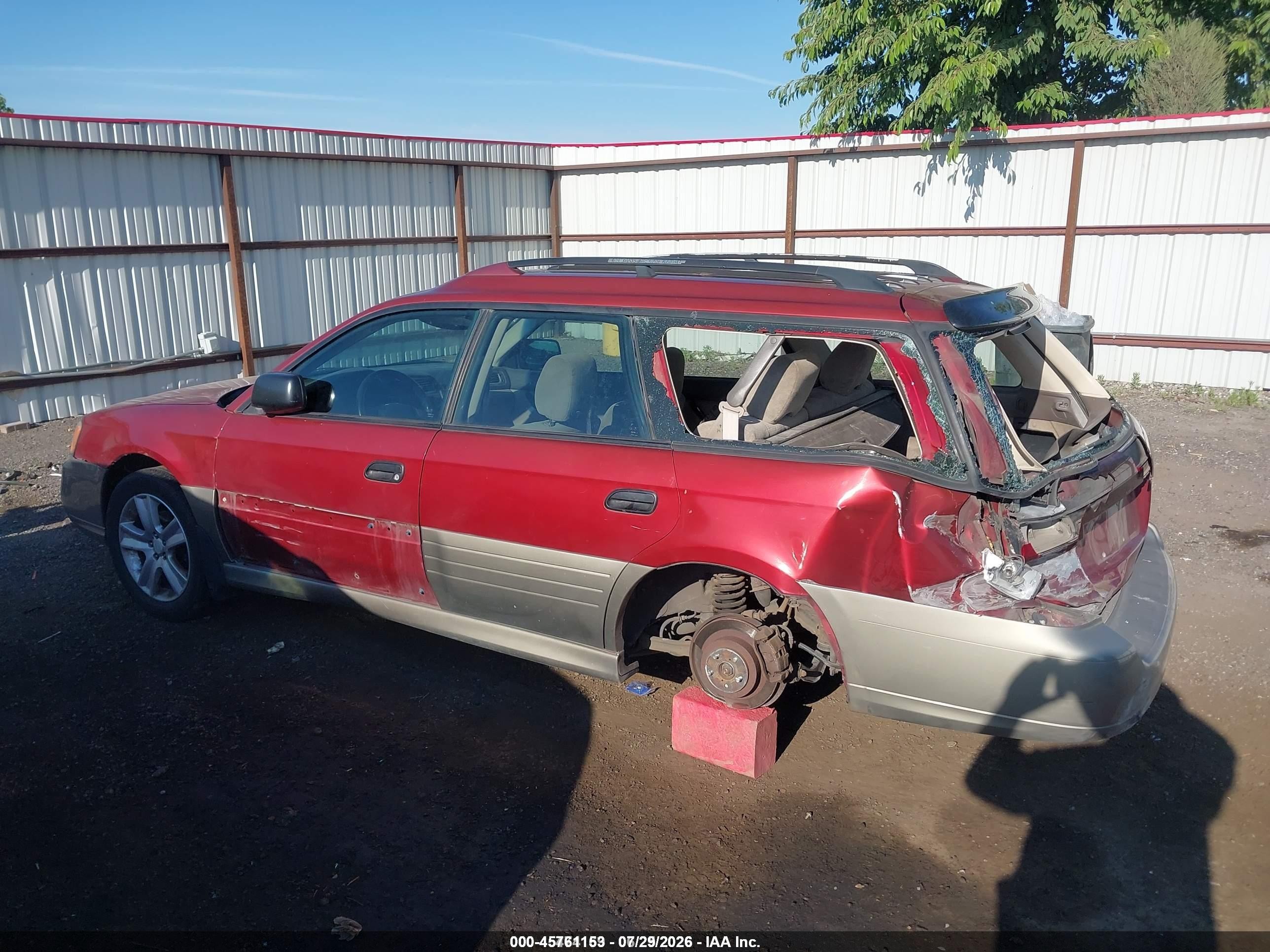 2004 Subaru Outback   Red vin: 4S3BH675X47615531