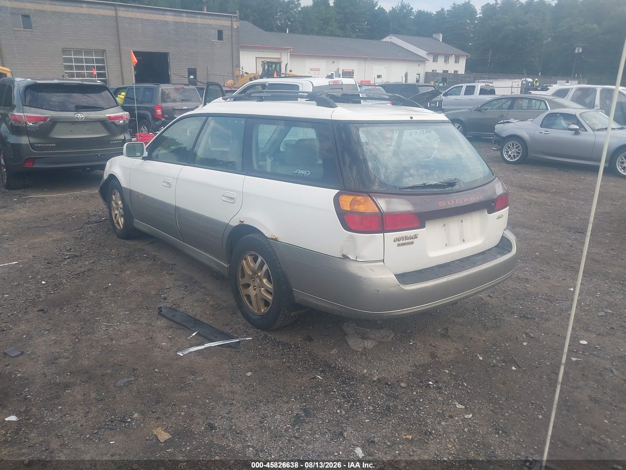 2001 Subaru Outback Limited White vin: 4S3BH686017678057