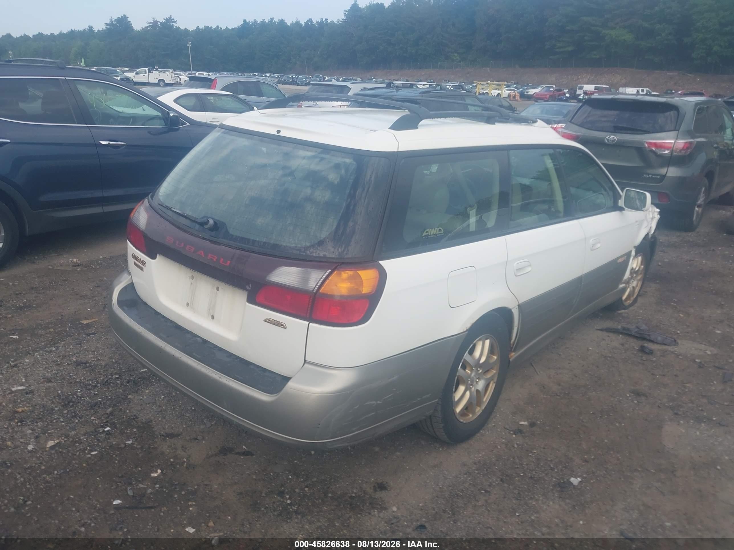 2001 Subaru Outback Limited White vin: 4S3BH686017678057