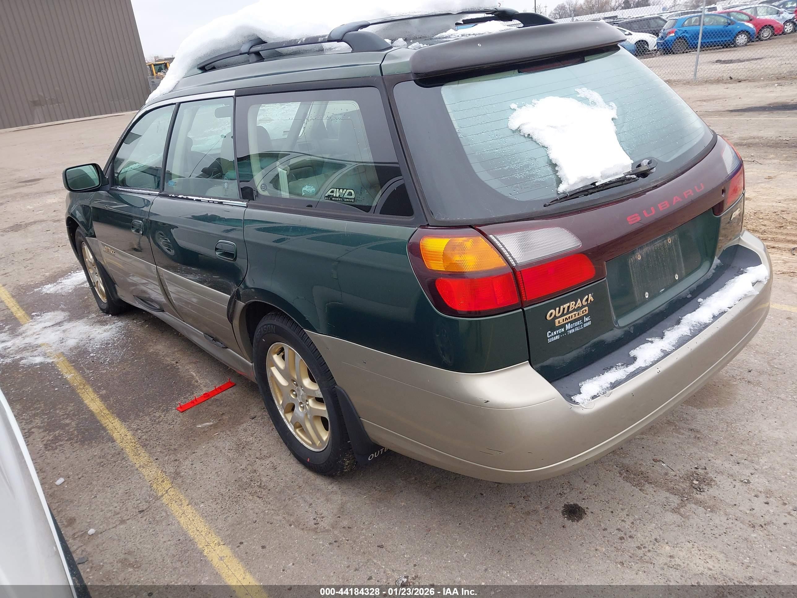 2000 Subaru Outback Limited Green vin: 4S3BH6860Y7635347