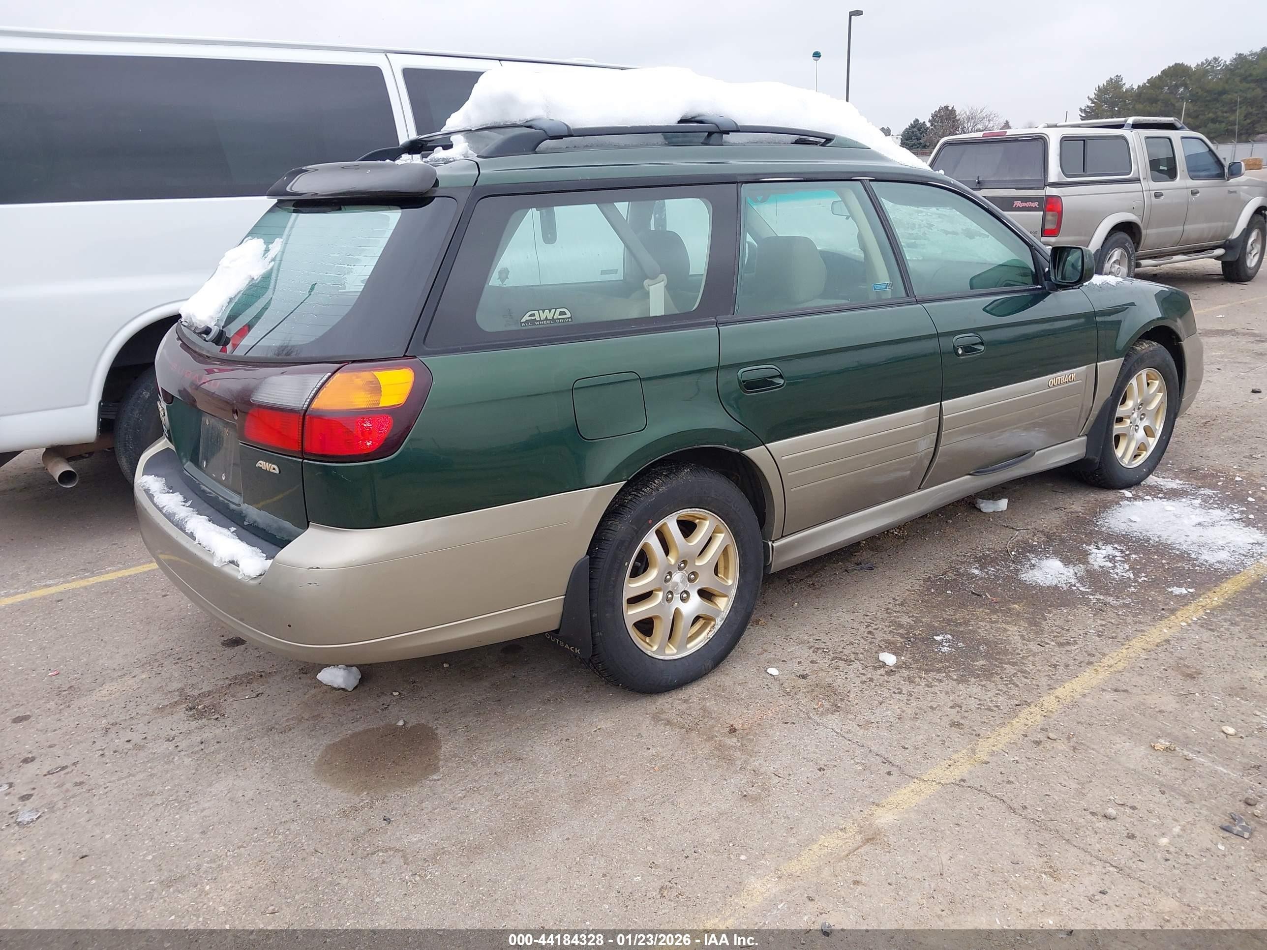 2000 Subaru Outback Limited Green vin: 4S3BH6860Y7635347