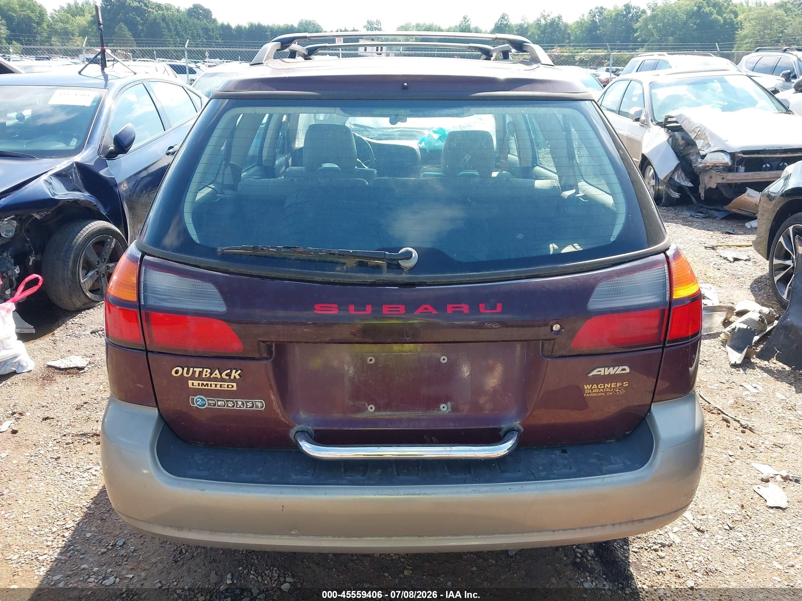 2001 Subaru Outback Limited Red vin: 4S3BH686217628356