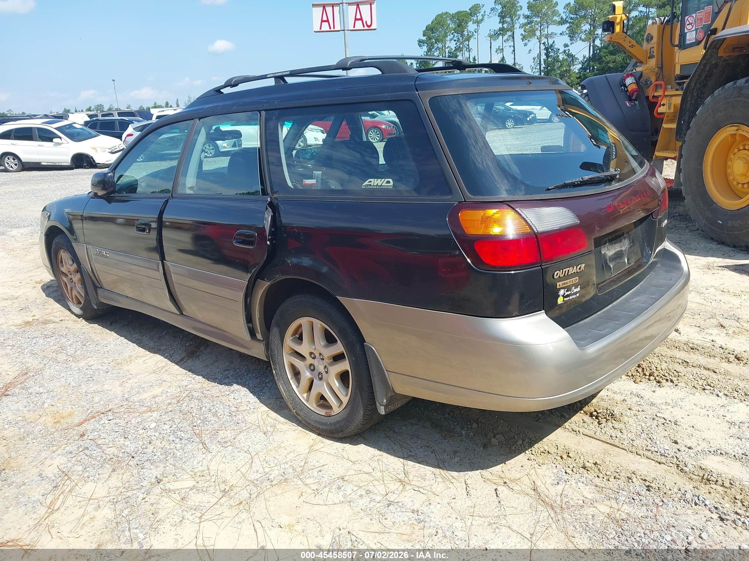2000 Subaru Outback Limited Black vin: 4S3BH6862Y7629193