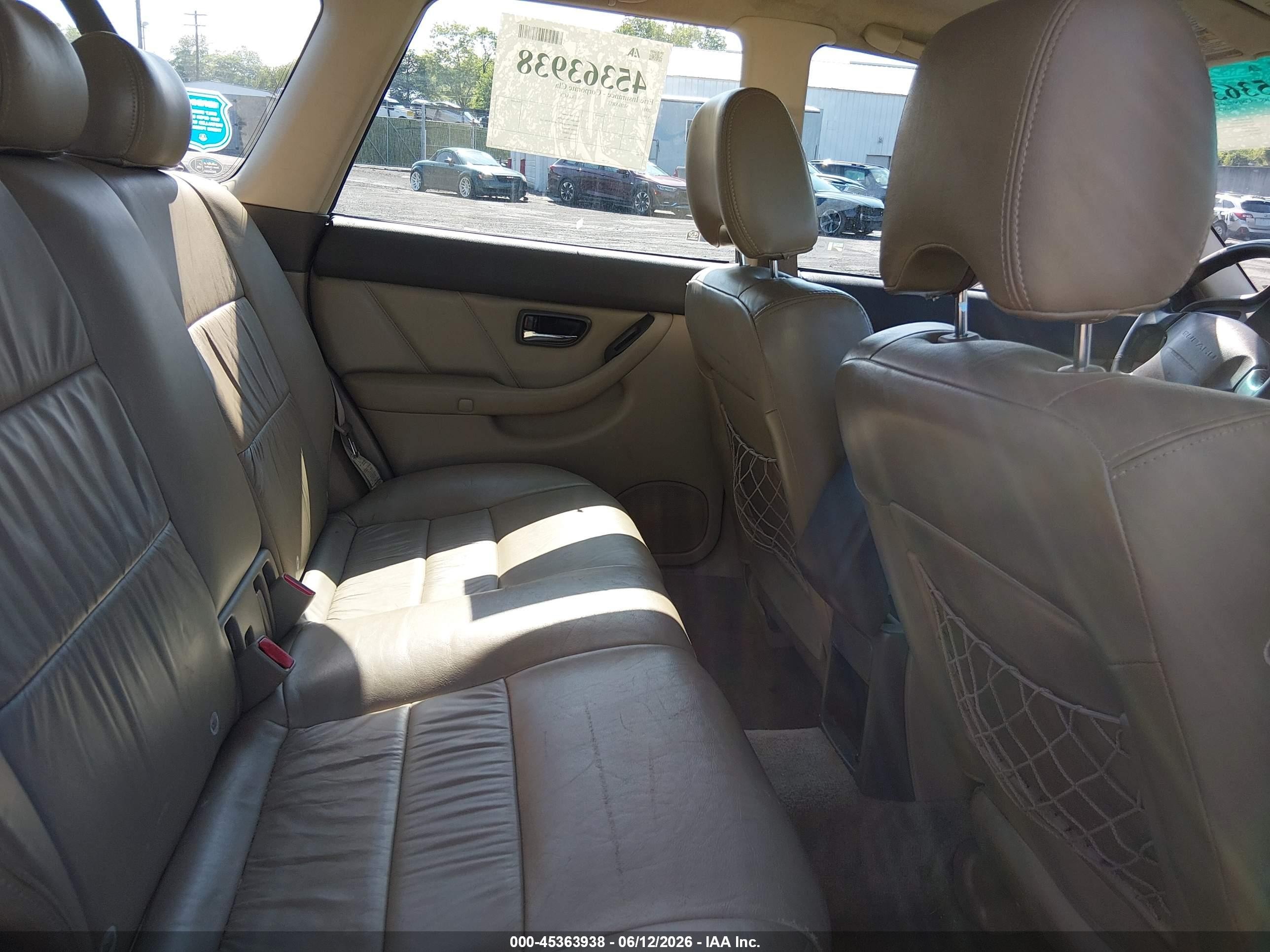 2001 Subaru Outback Limited Green vin: 4S3BH686417667319