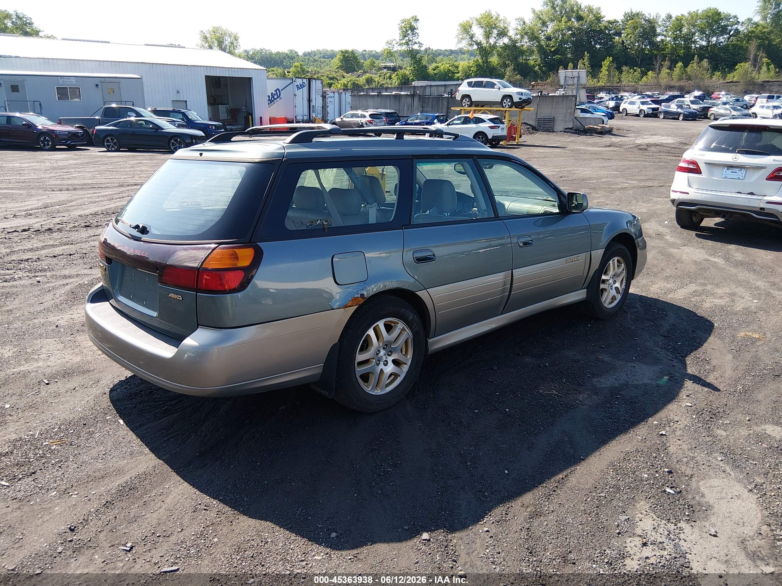 2001 Subaru Outback Limited Green vin: 4S3BH686417667319