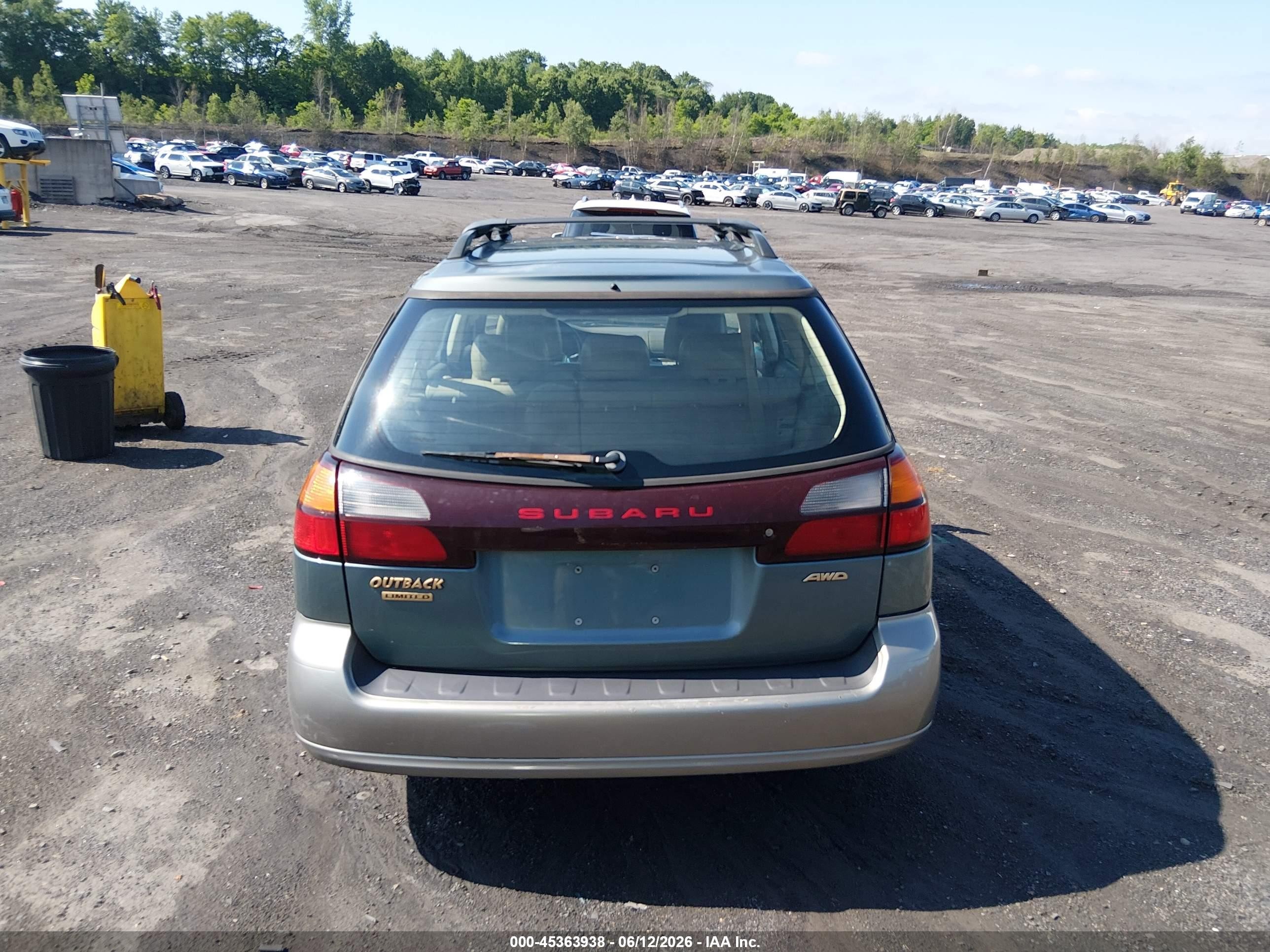 2001 Subaru Outback Limited Green vin: 4S3BH686417667319