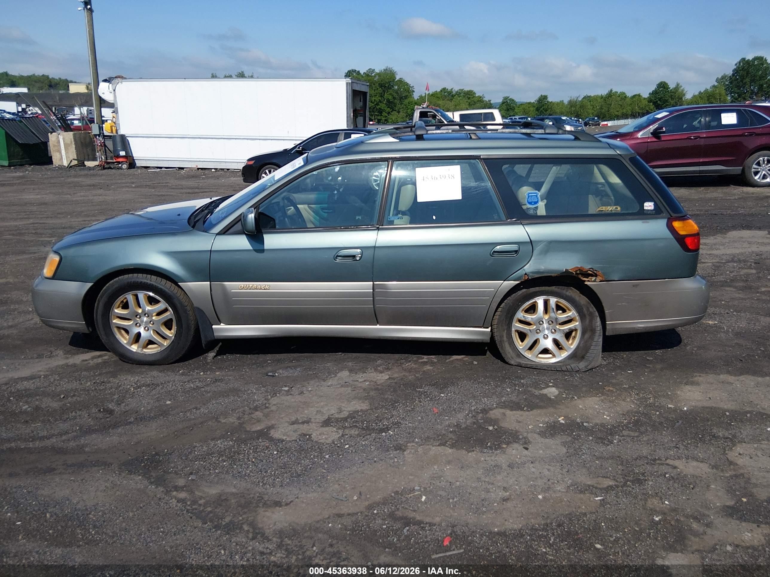 2001 Subaru Outback Limited Green vin: 4S3BH686417667319